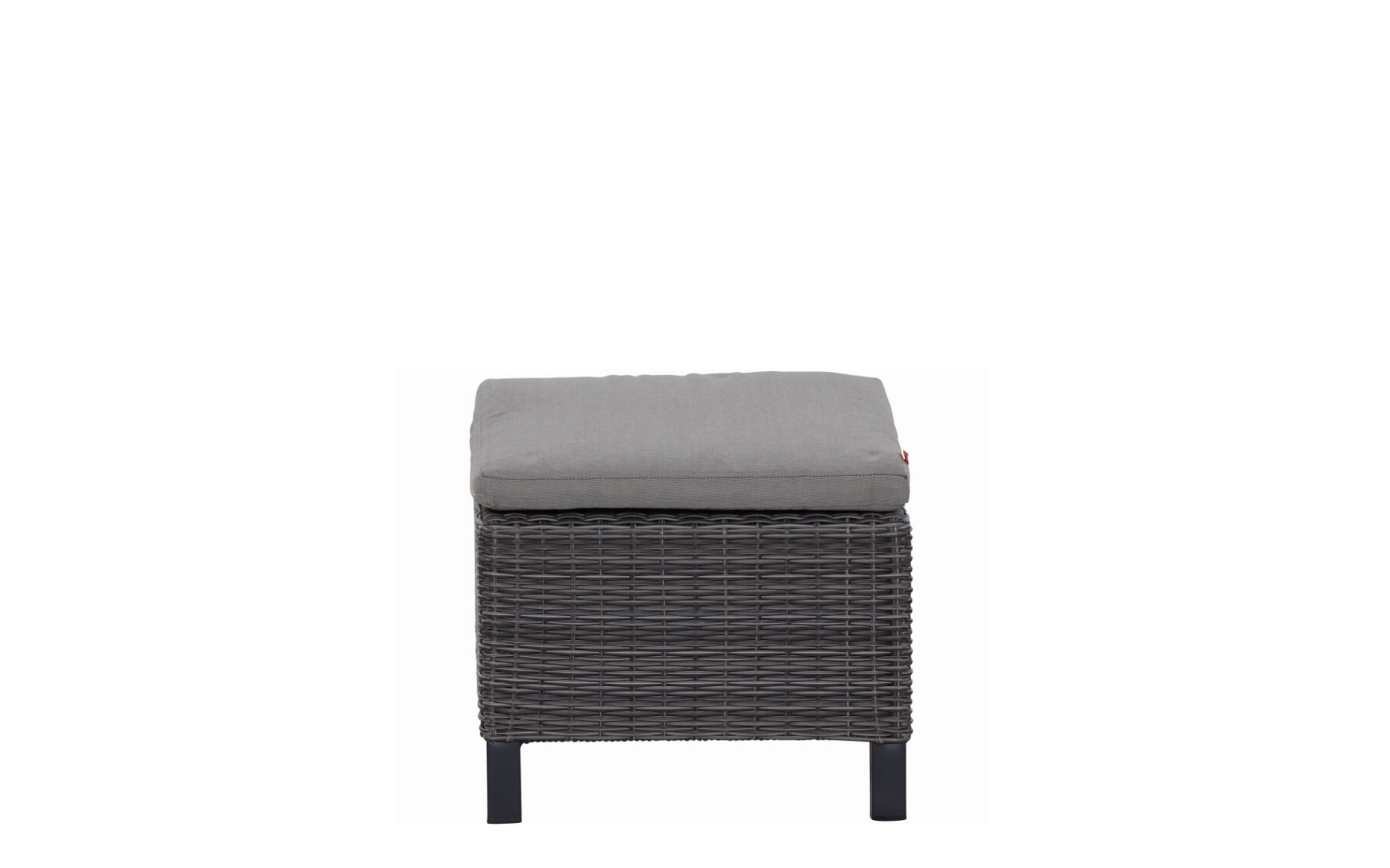 Hocker Corido, Gestell in anthrazit, Sitzauflage in taupe