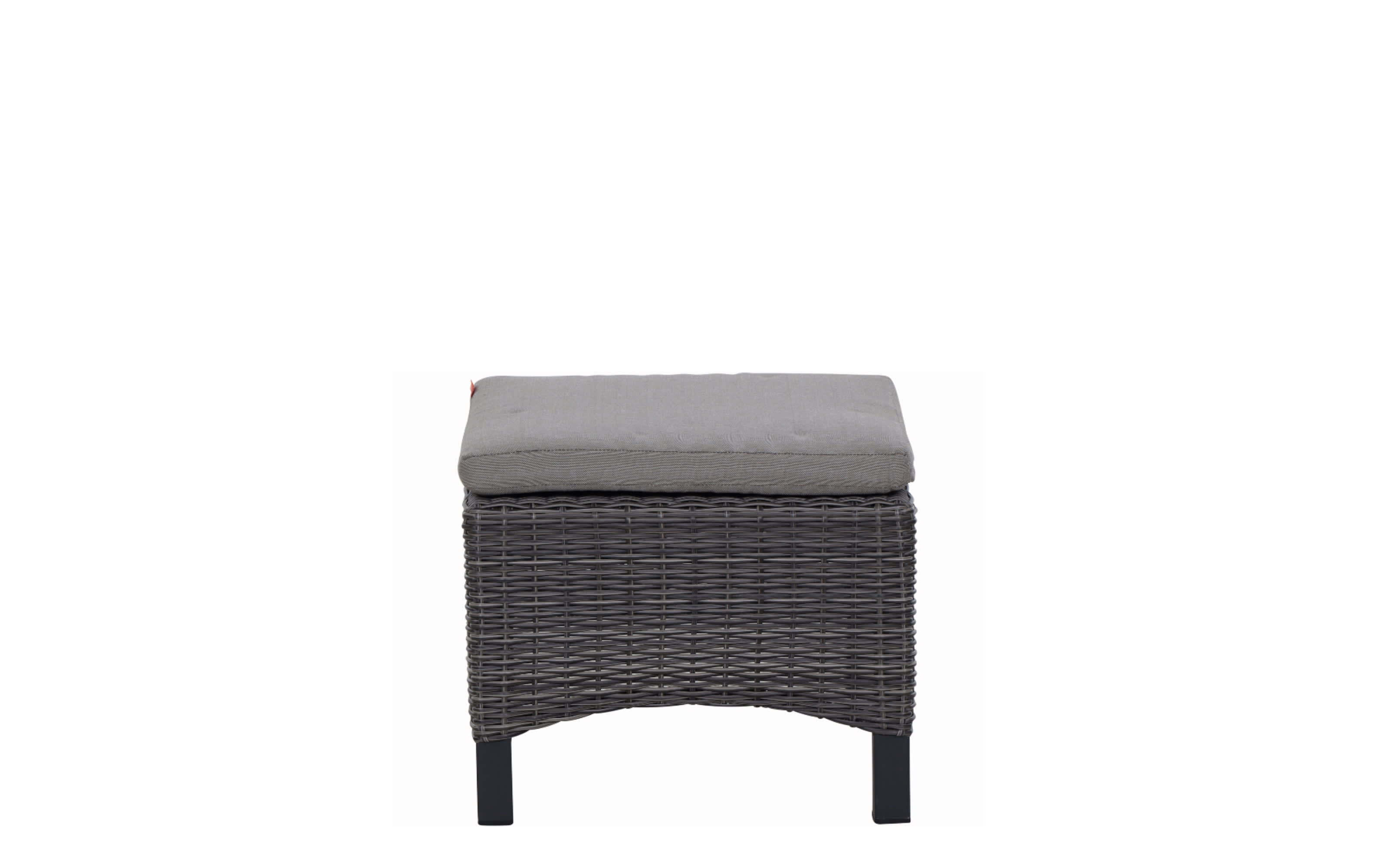 Hocker Corido, Gestell in anthrazit, Sitzauflage in taupe