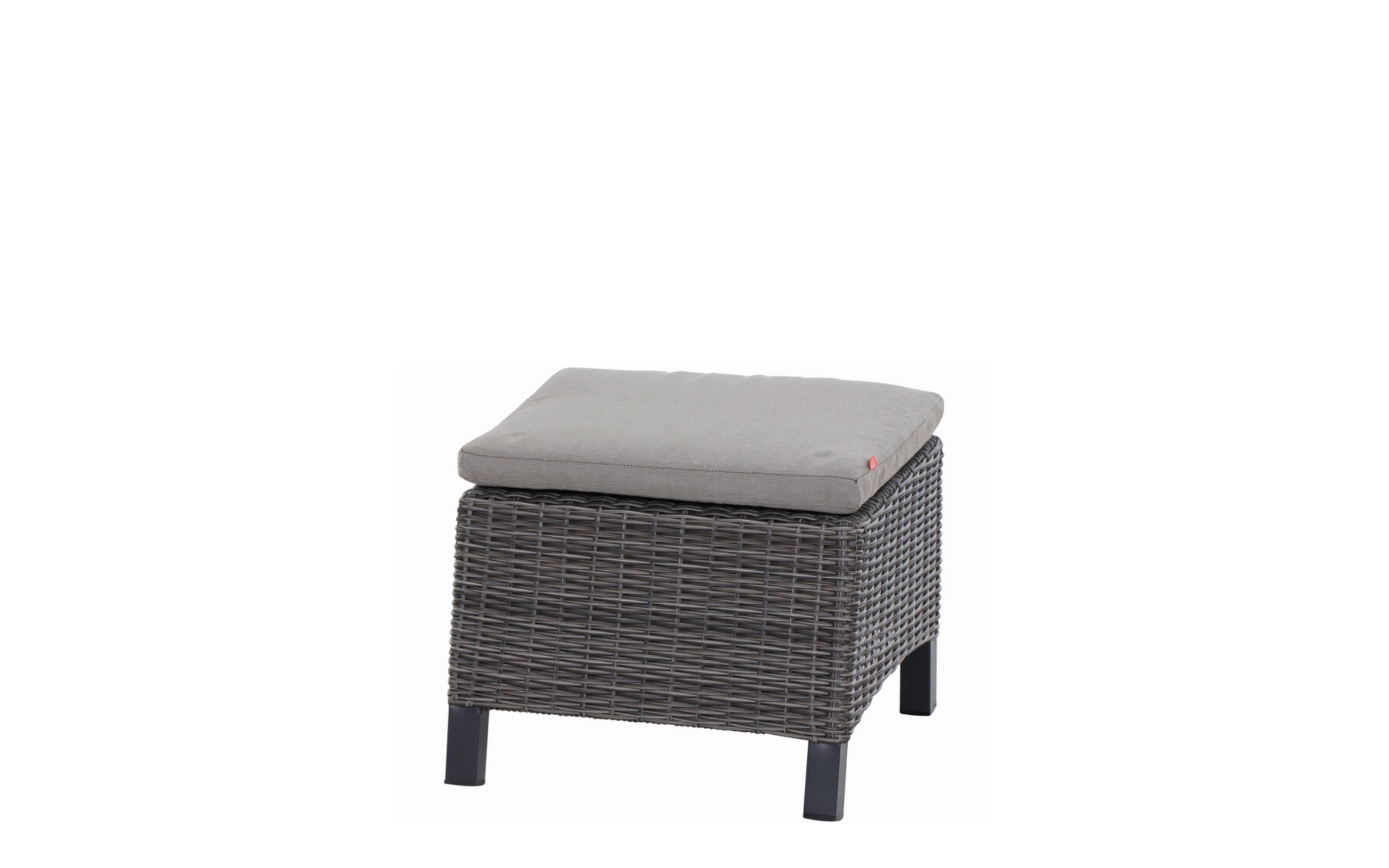 Hocker Corido, Gestell in anthrazit, Sitzauflage in taupe