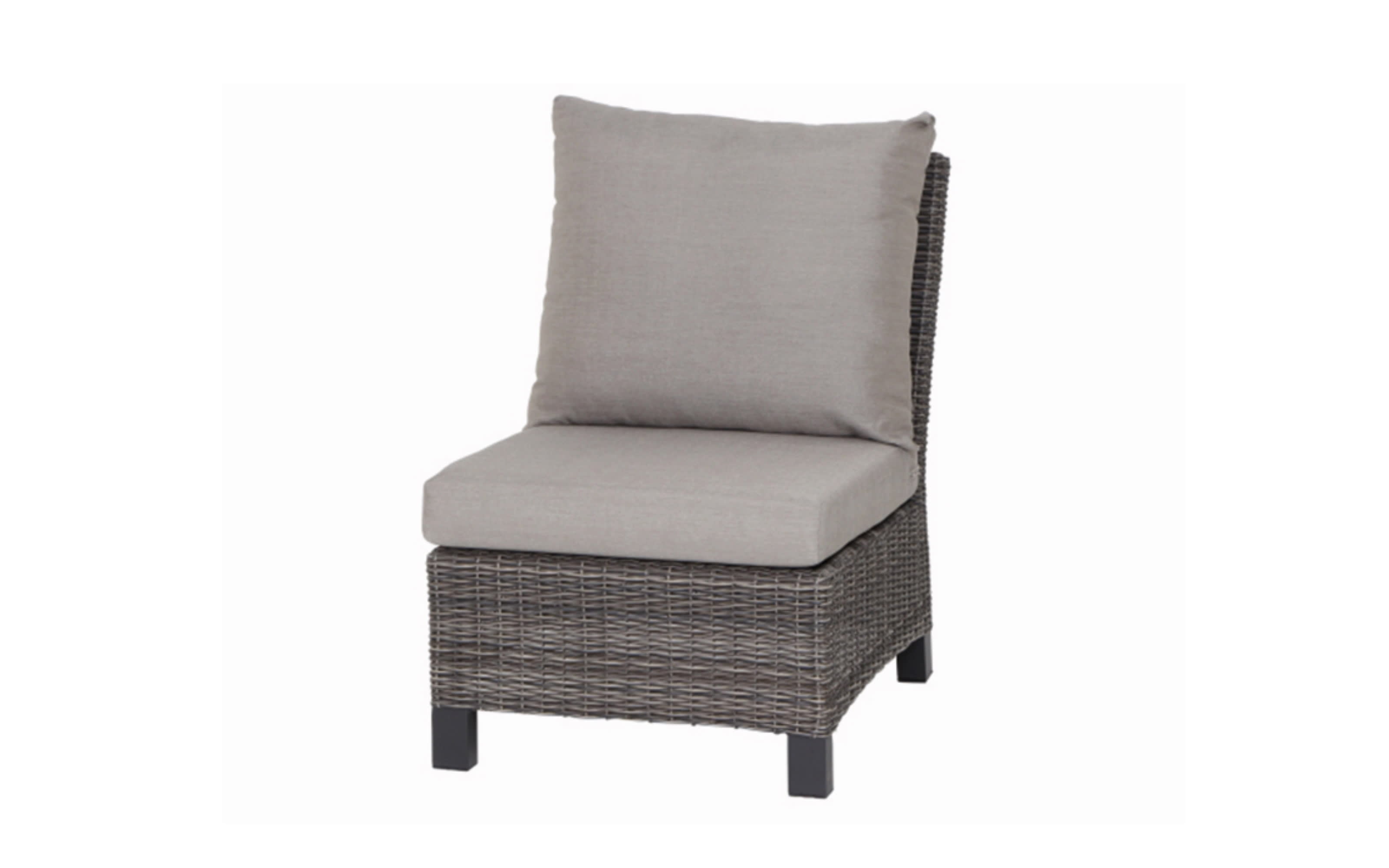 Mittel-Element Corido, Gestell in anthrazit, Sitzauflage in taupe