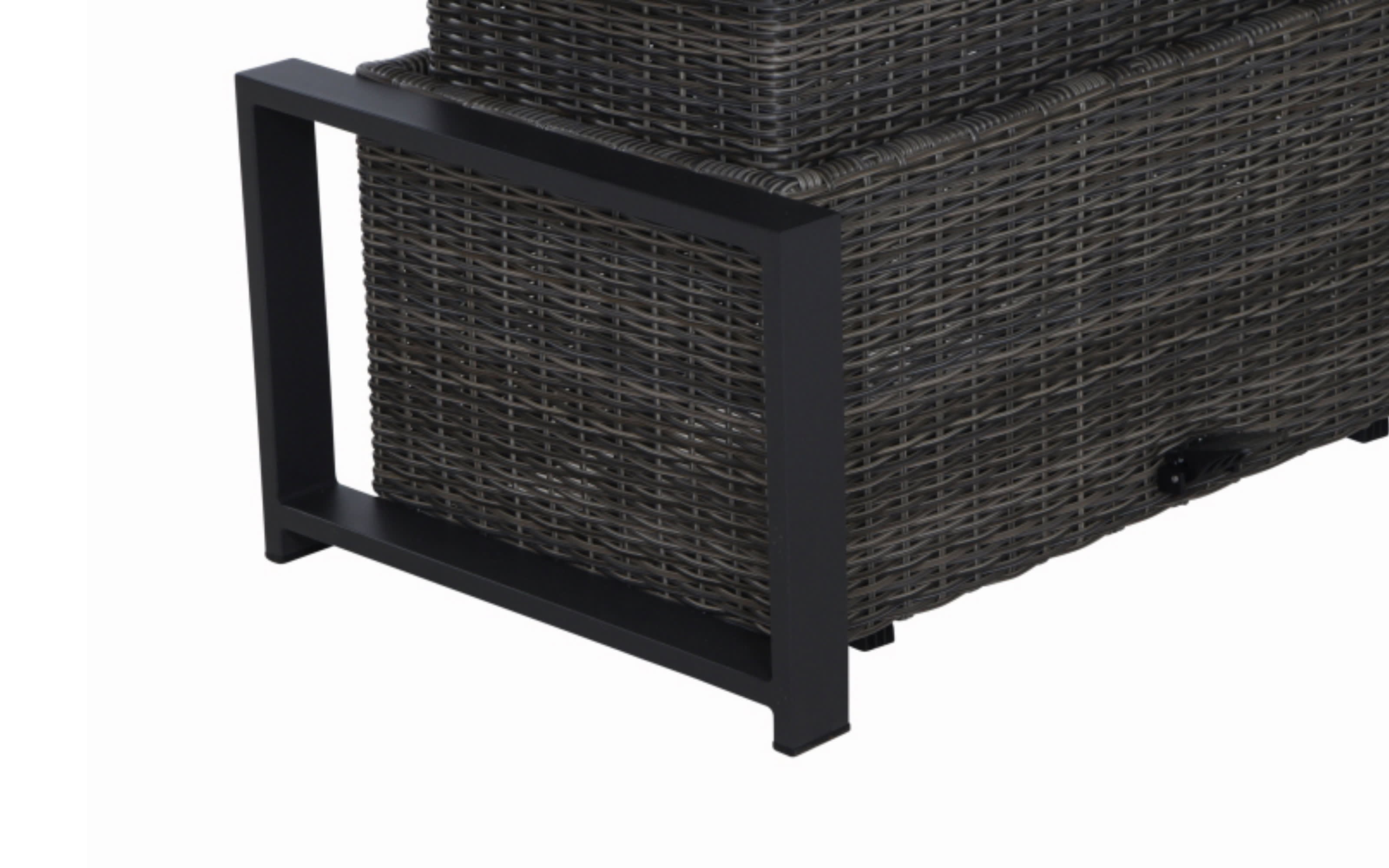 Lifttisch Corido, Gardino Geflecht Charcoal grey, Keramik washed grey, Länge ca. 160 cm