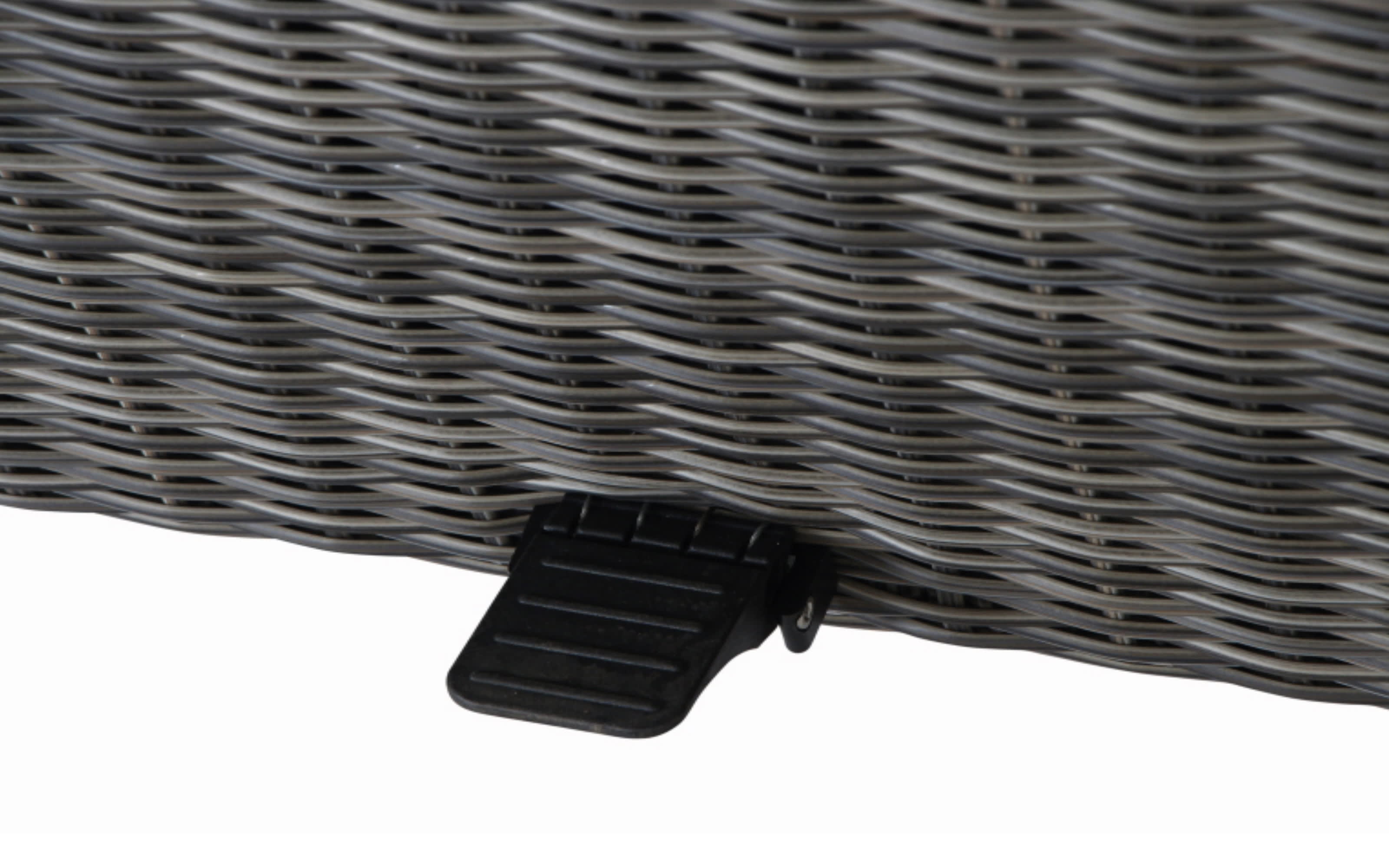 Lifttisch Corido, Gardino Geflecht Charcoal grey, Keramik washed grey, Länge ca. 160 cm