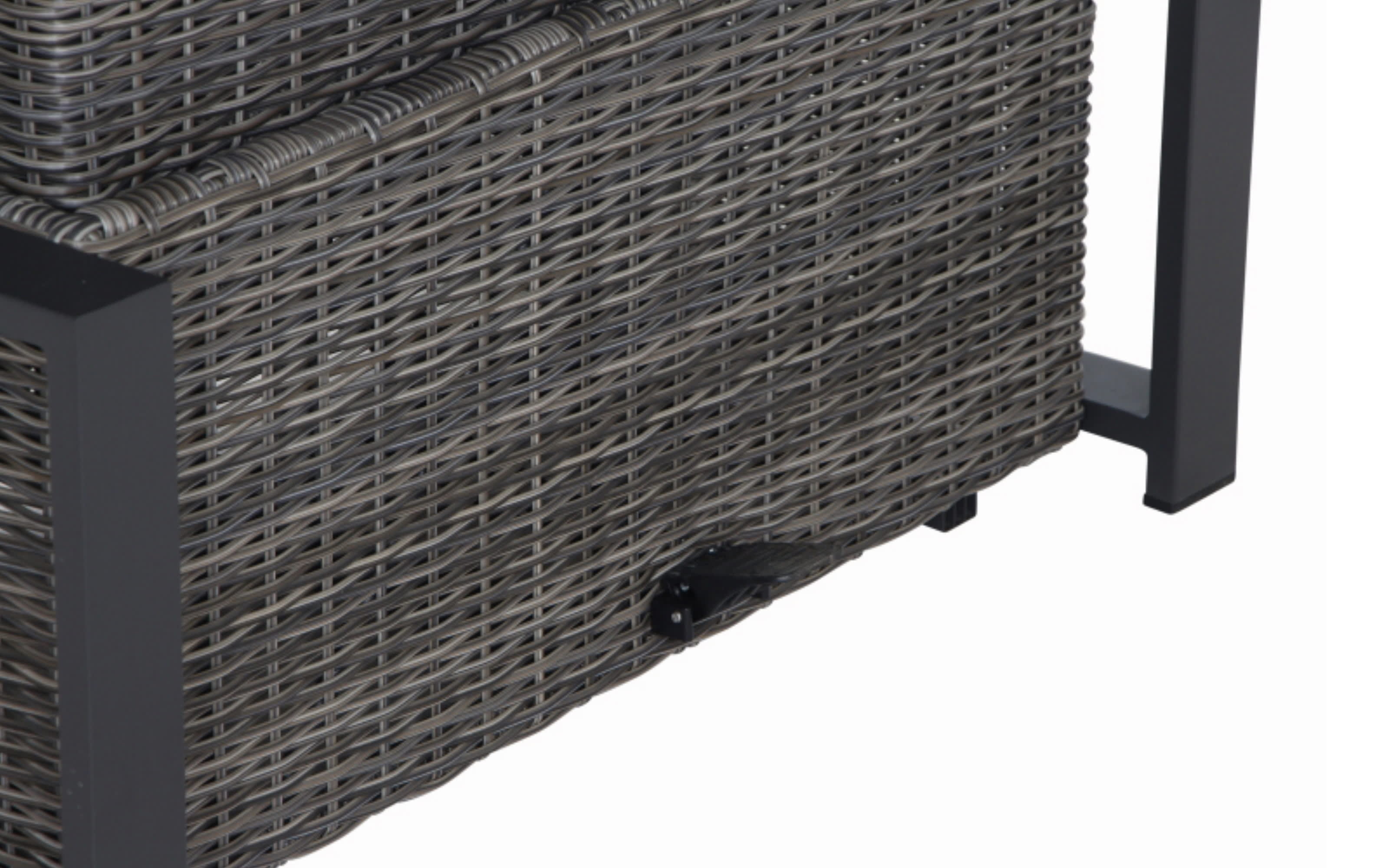 Lifttisch Corido, Gardino Geflecht Charcoal grey, Keramik washed grey, Länge ca. 160 cm