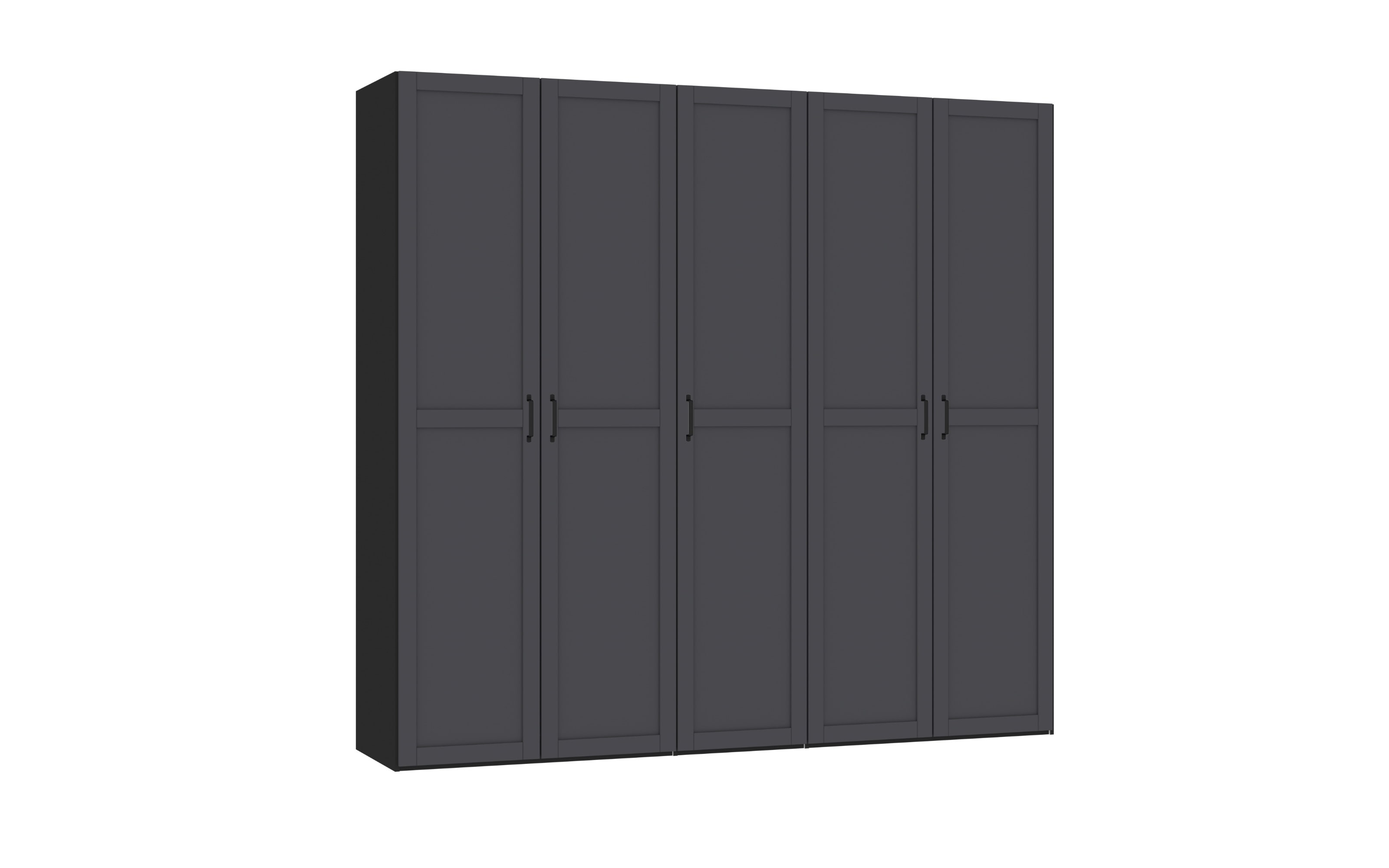 Drehtürenkleiderschrank Landhausstil, anthrazit matt, 253 x 236  cm