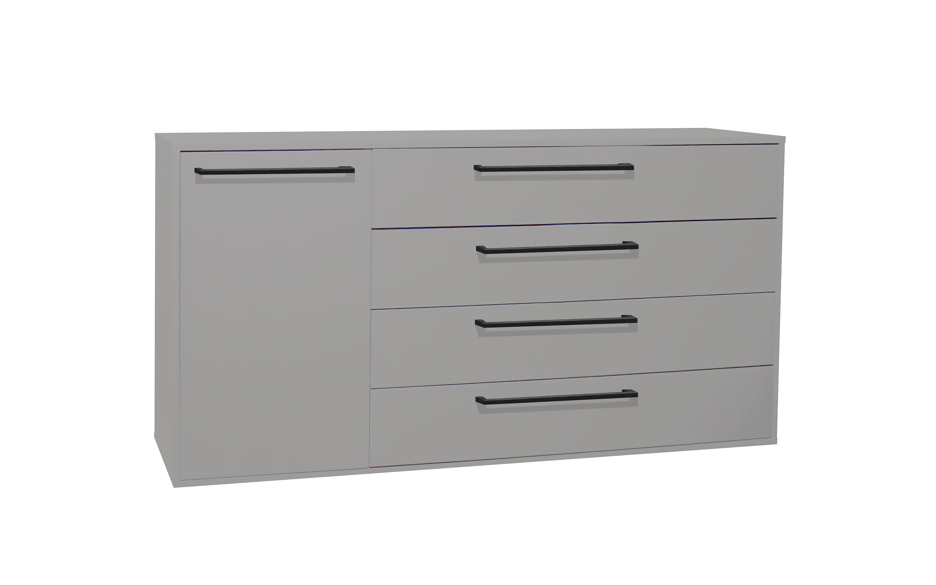 Sideboard Lindos, kreidegrau matt, inkl. Softclose Funktion