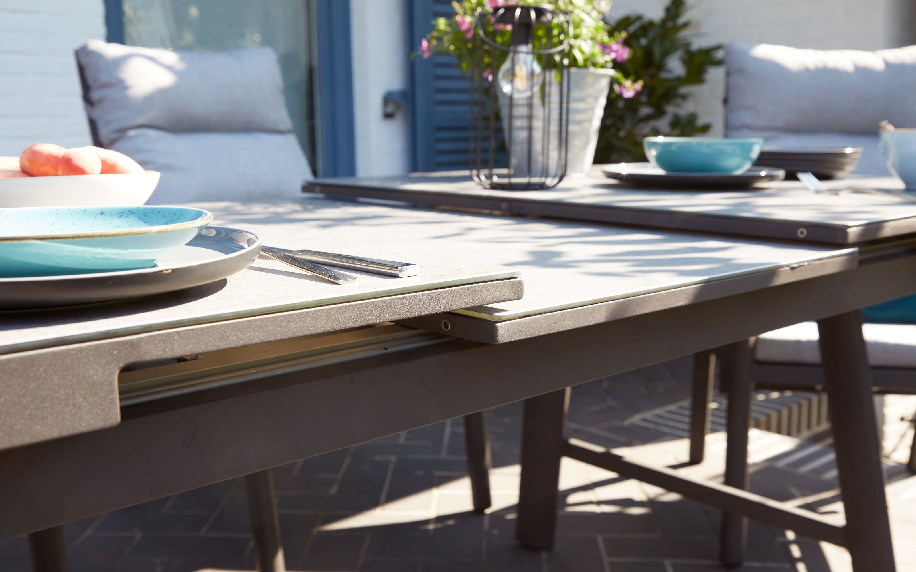 Garten-Esstisch Bondino, anthrazit/grau, inkl. Ausziehfunktion