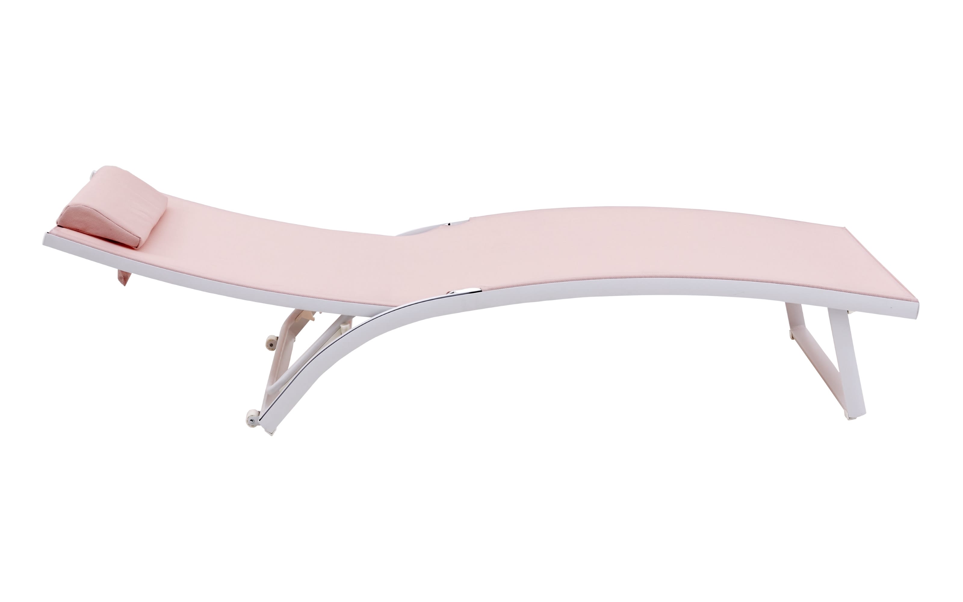 Gartenliege Diana, Bezug in pink, Gestell aus Aluminium in weiß, inkl. Kissen
