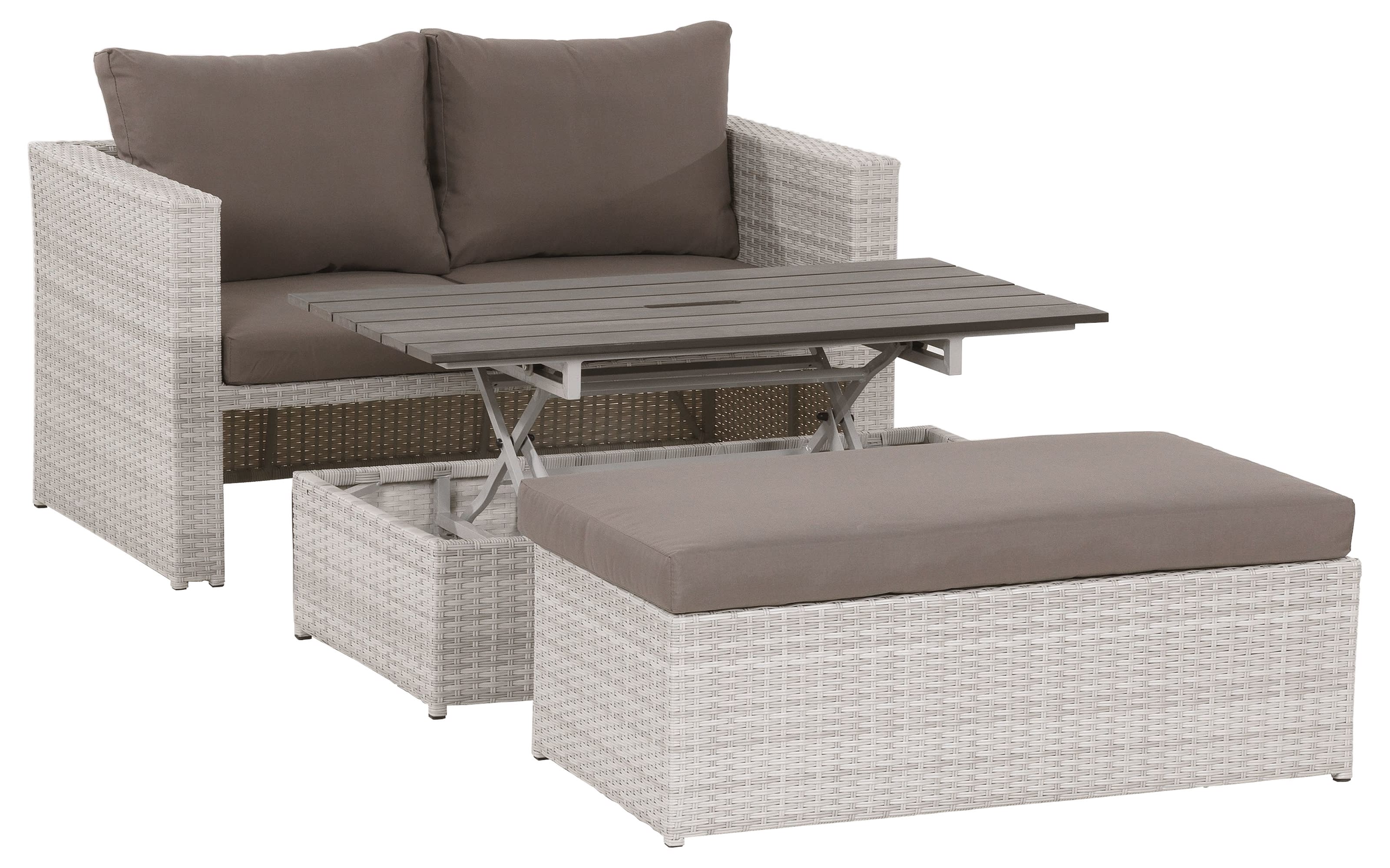 GartenLoungeSet Arne in grau, Gestell Aluminium, 3teilig online bei