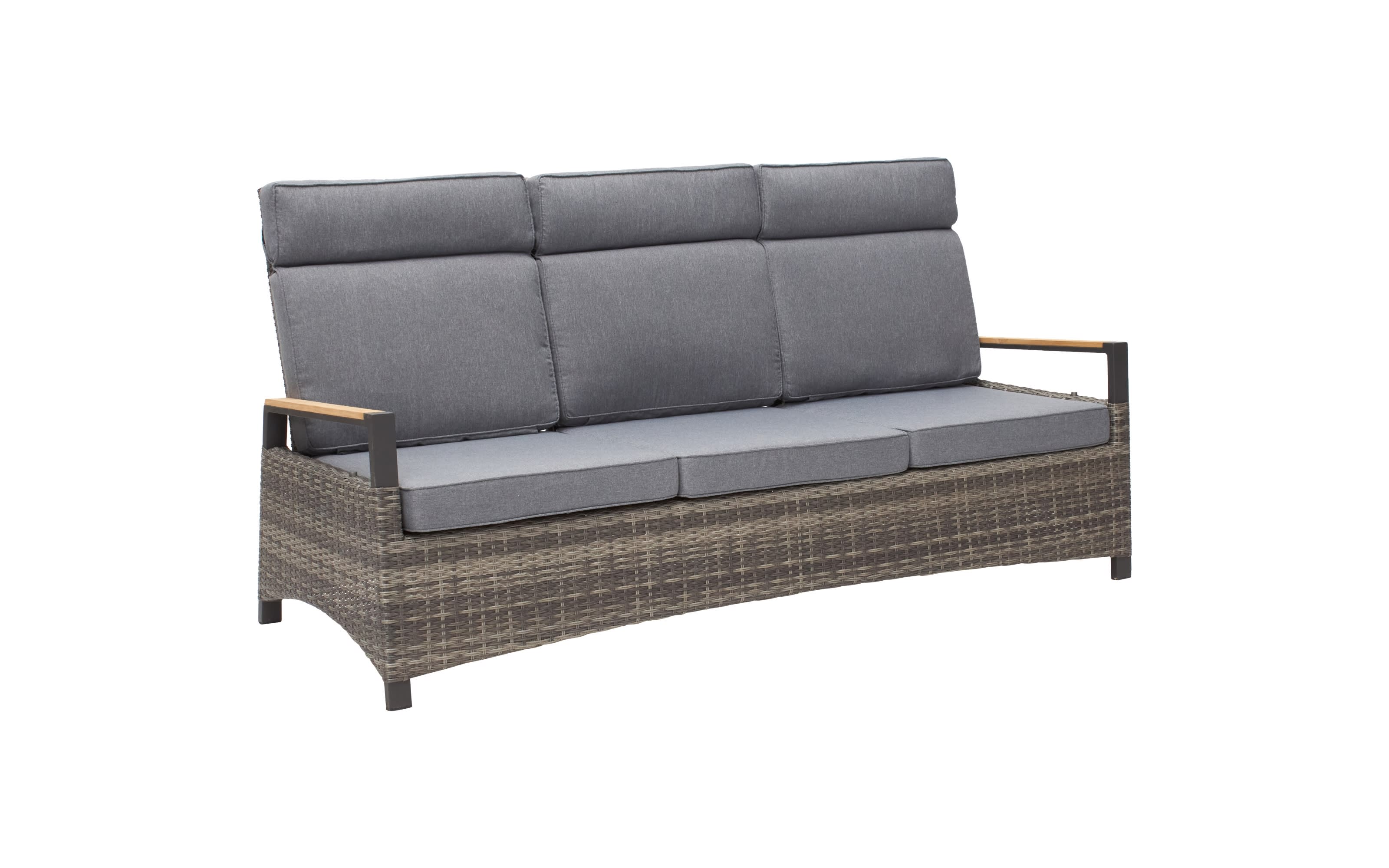 Garten-Sofa Keramo Teak, dunkelgrau, Absetzung Teakholz