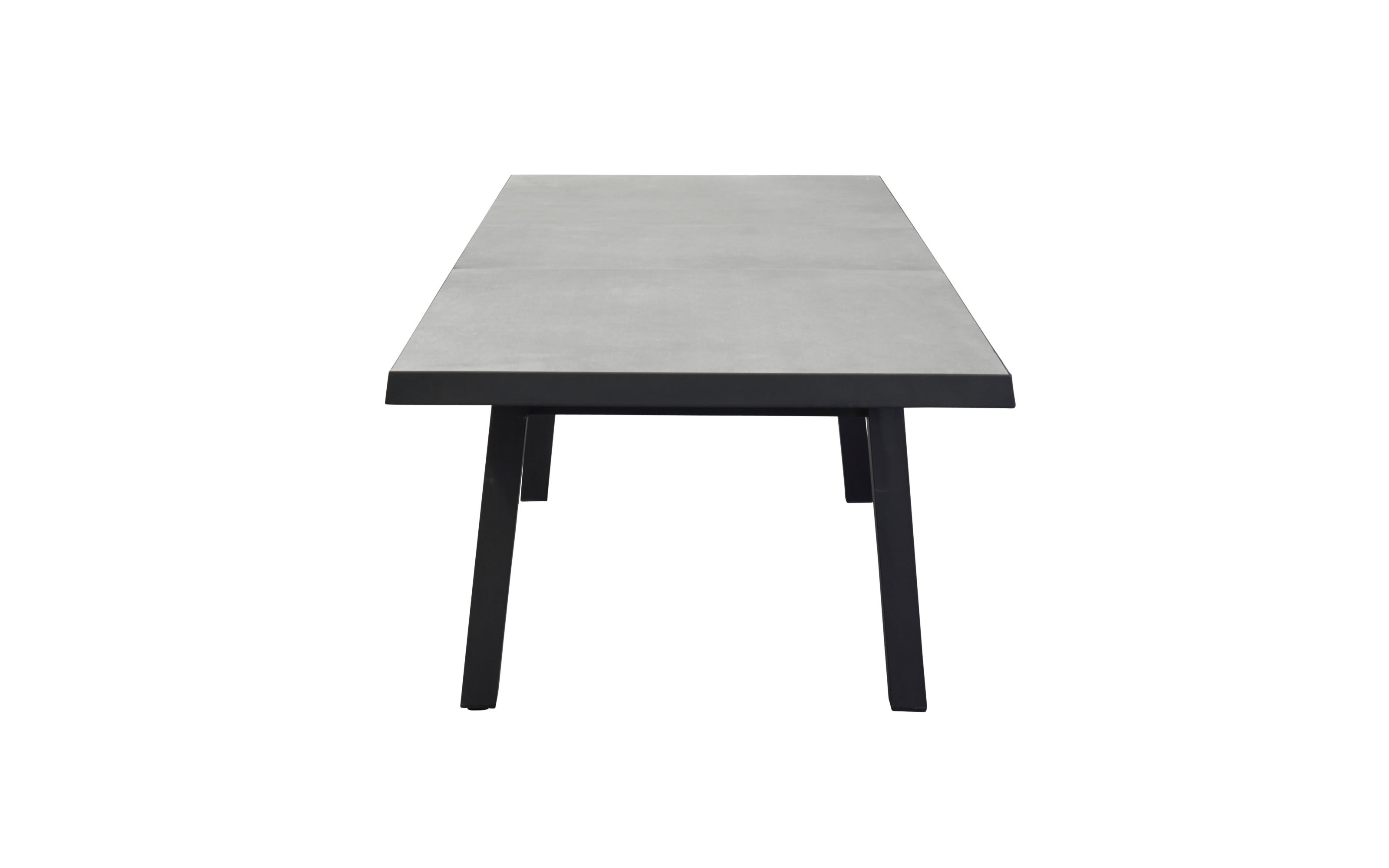 Ausziehtisch Sondrino, Aluminiumgestell in schwarz, Tischplatte betonfarbend