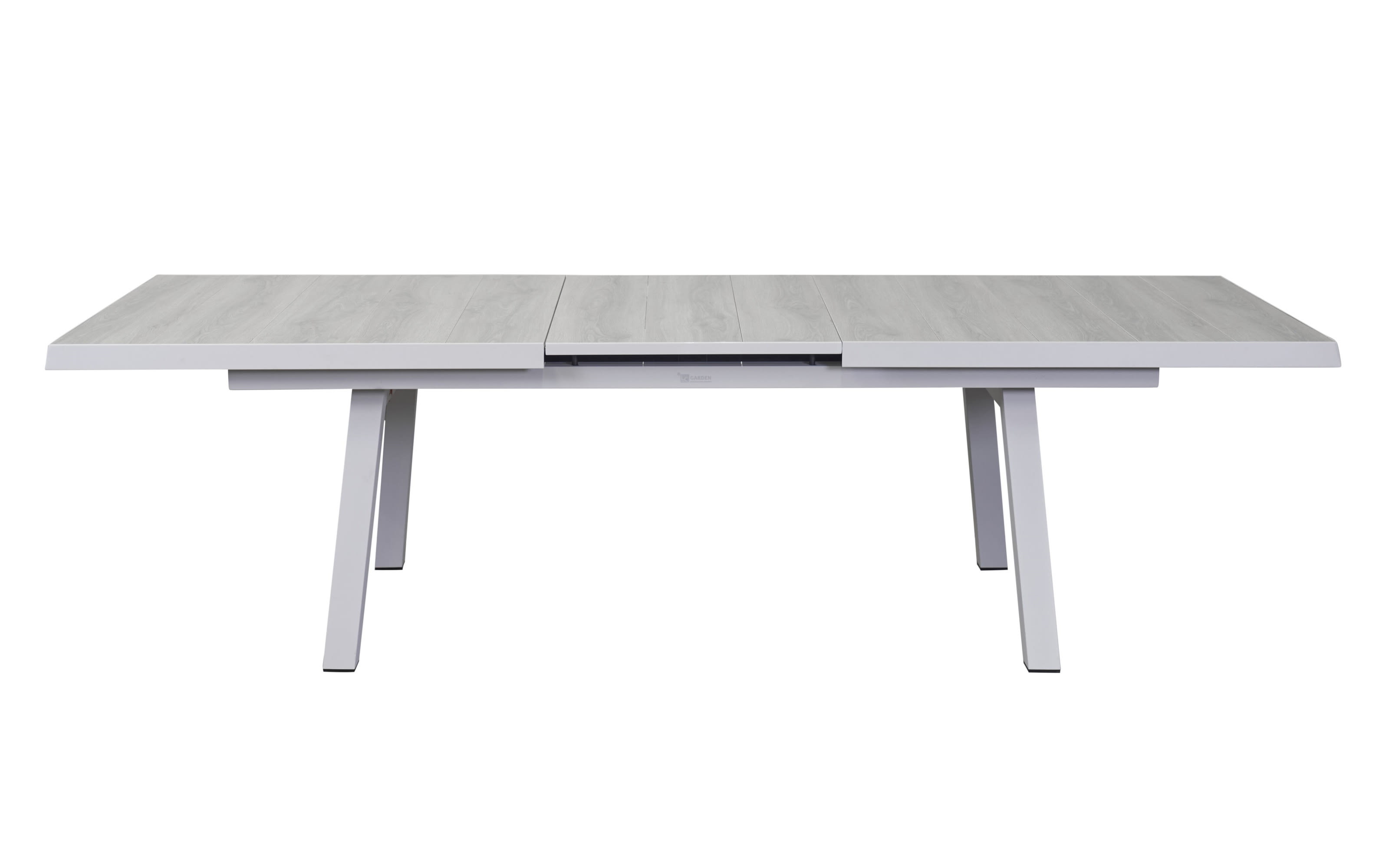 Ausziehtisch Keromo, white teak, Aluminiumgestell