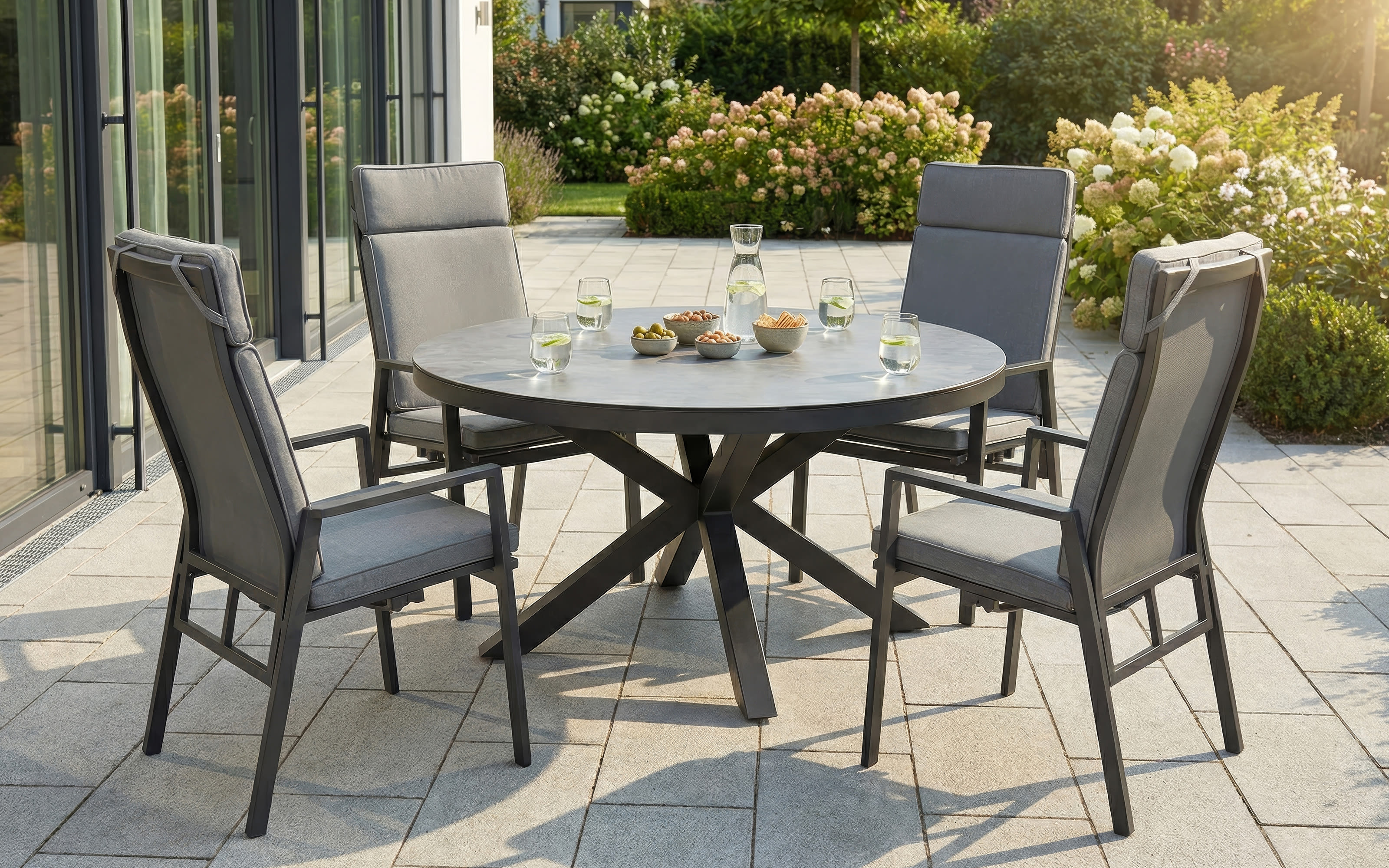 Positionsstuhl Sunfort, silber/schwarz