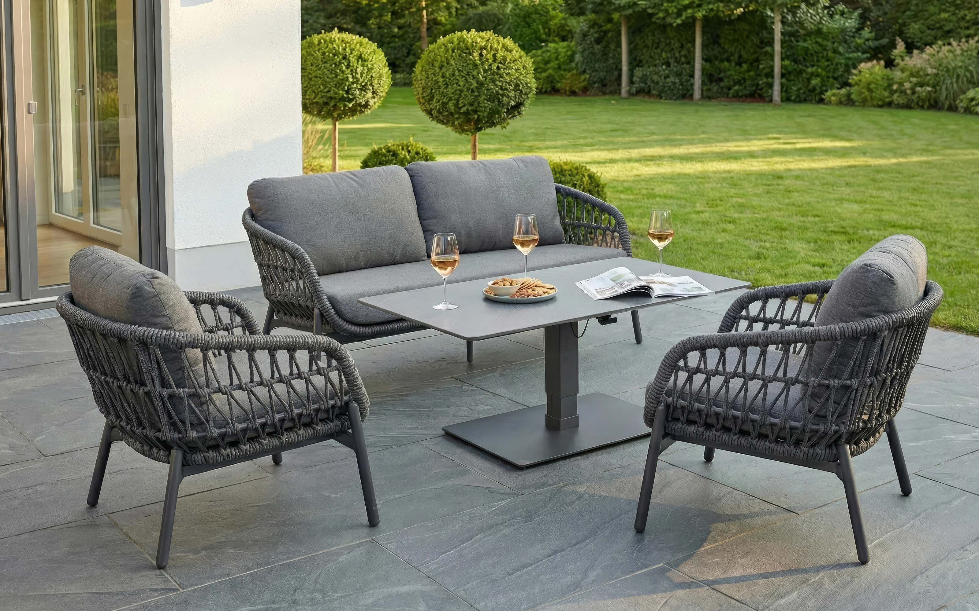 Gartentisch Bari, anthrazit/grau, inkl. Höhenverstellung 