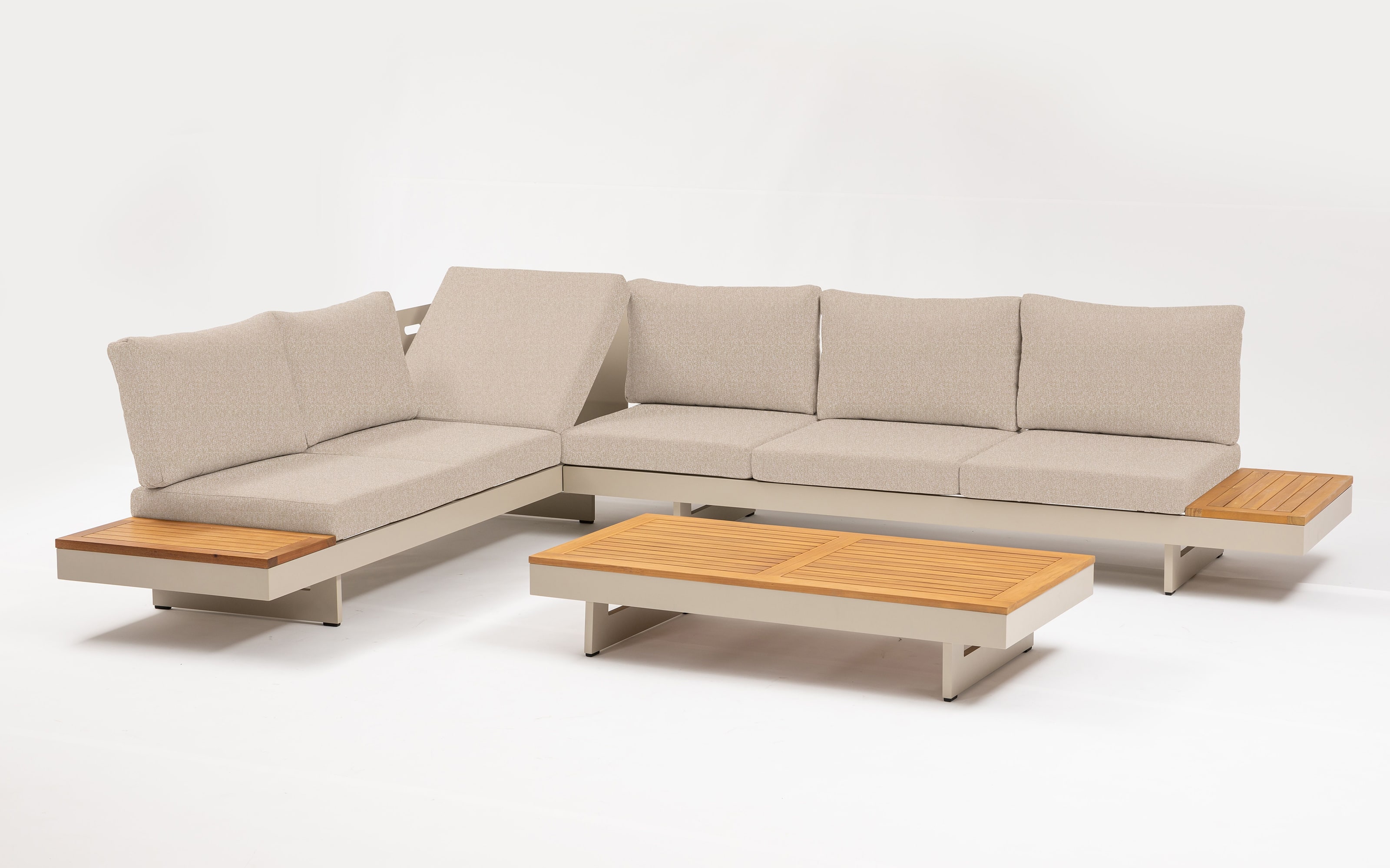 Gartenset Accra, Akazienholz/beige, 4-teilig