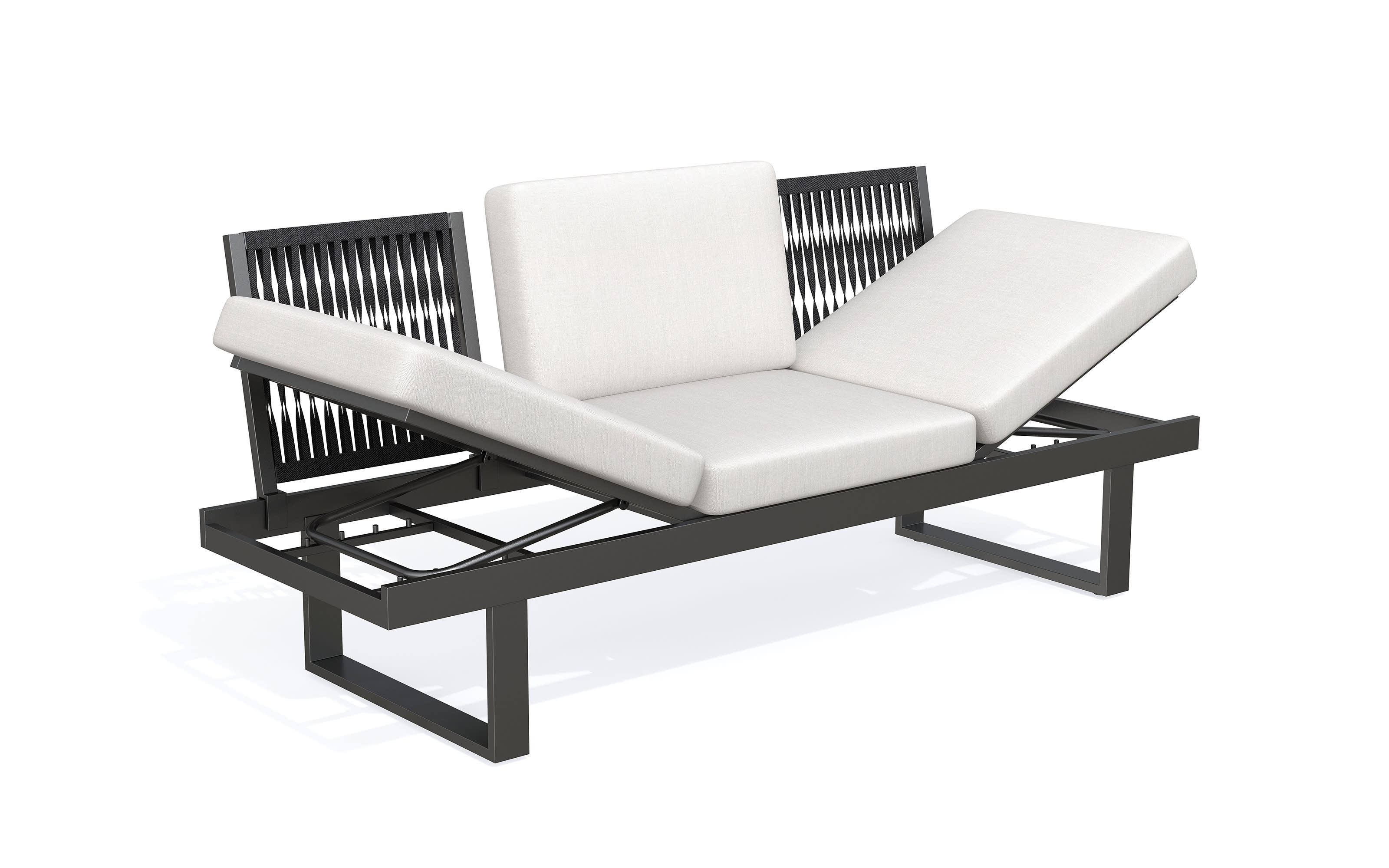 Dreisitzer, grau, inkl. Rückenlehnenverstellung