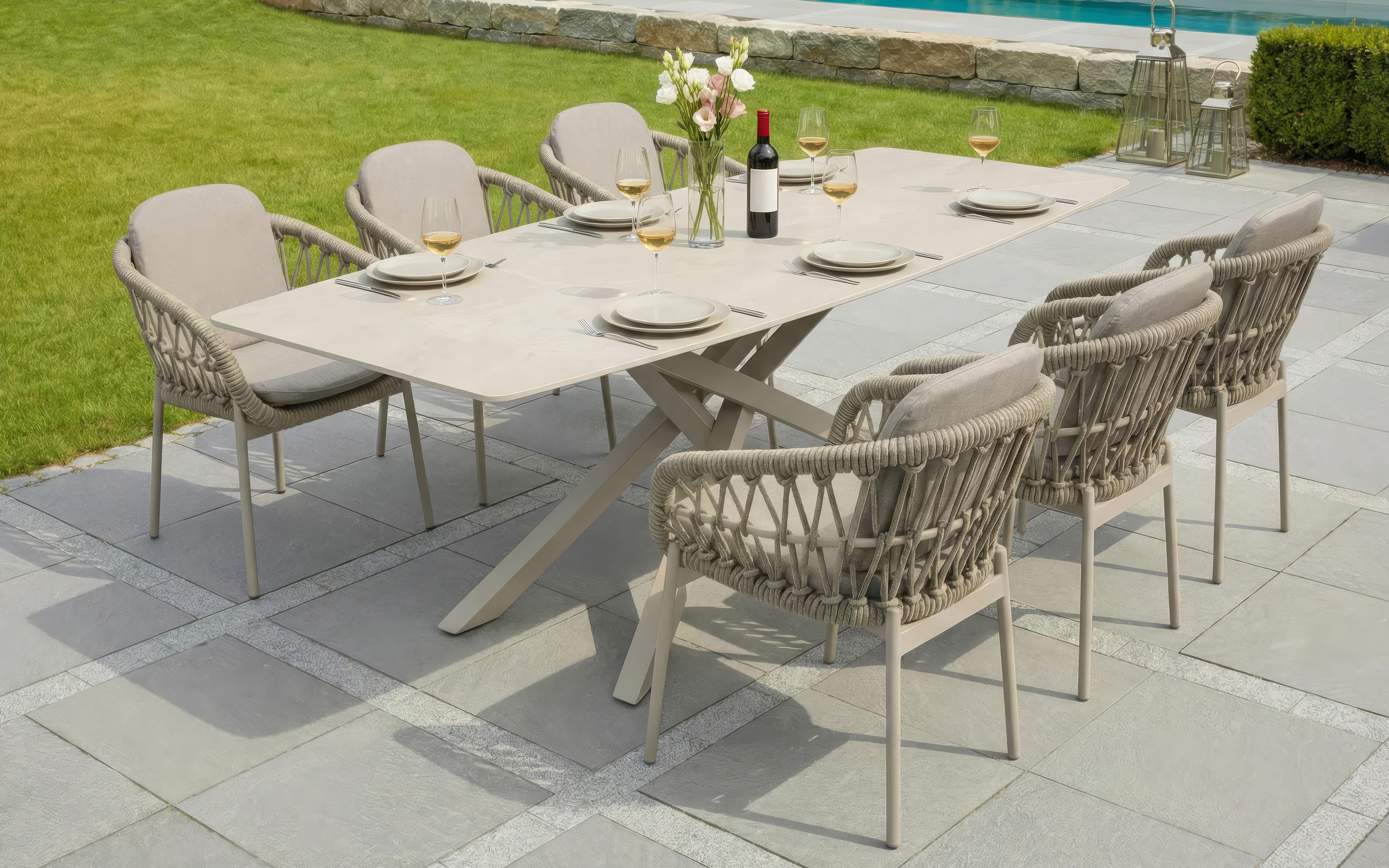 Gartentisch Como, taupe/beige