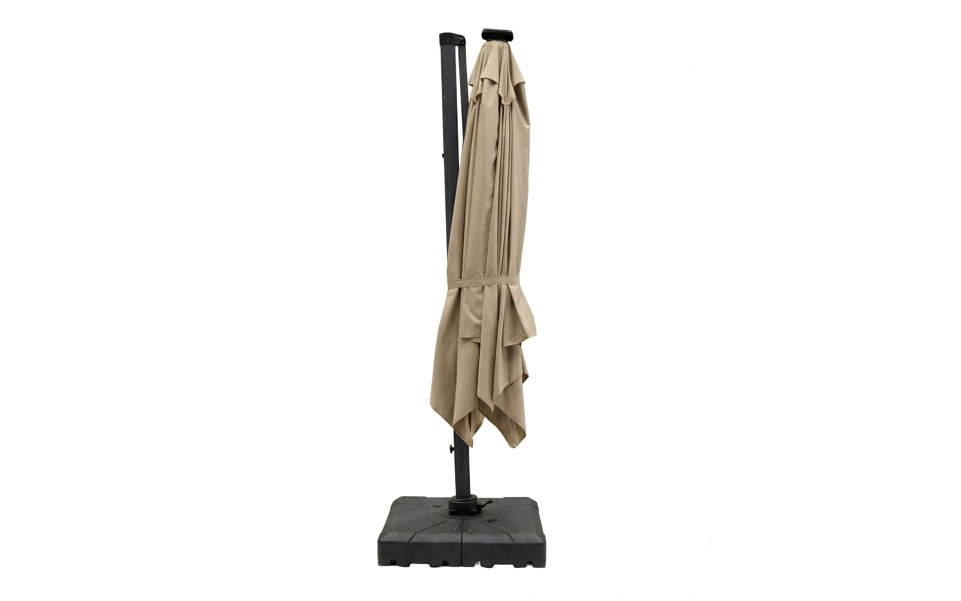 Sonnenschirm, beige, 300 x 256 cm, inkl. LED Solarbeleuchtung