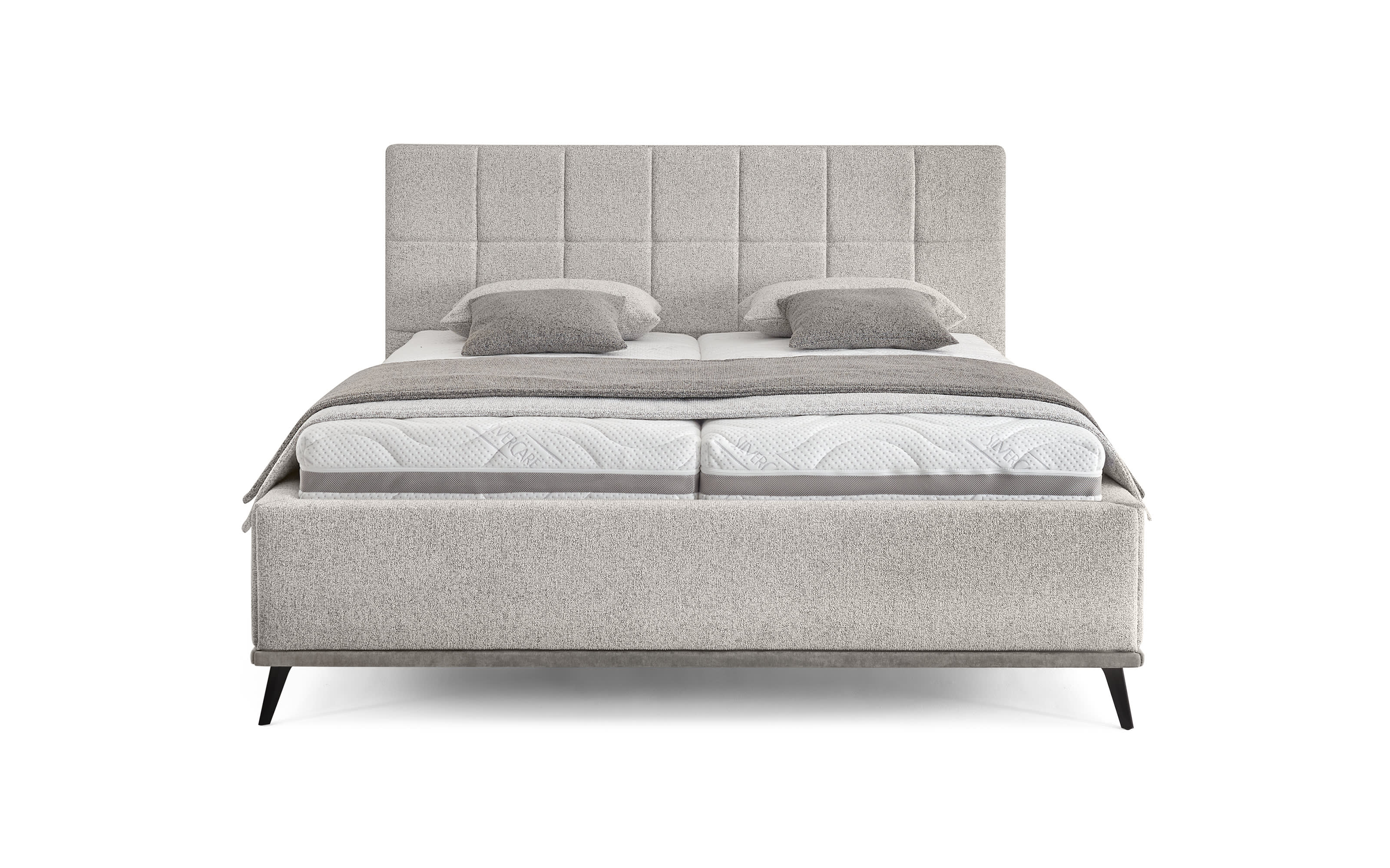 Polsterbett Stamford, grau, inkl. Sockelbeleuchtung