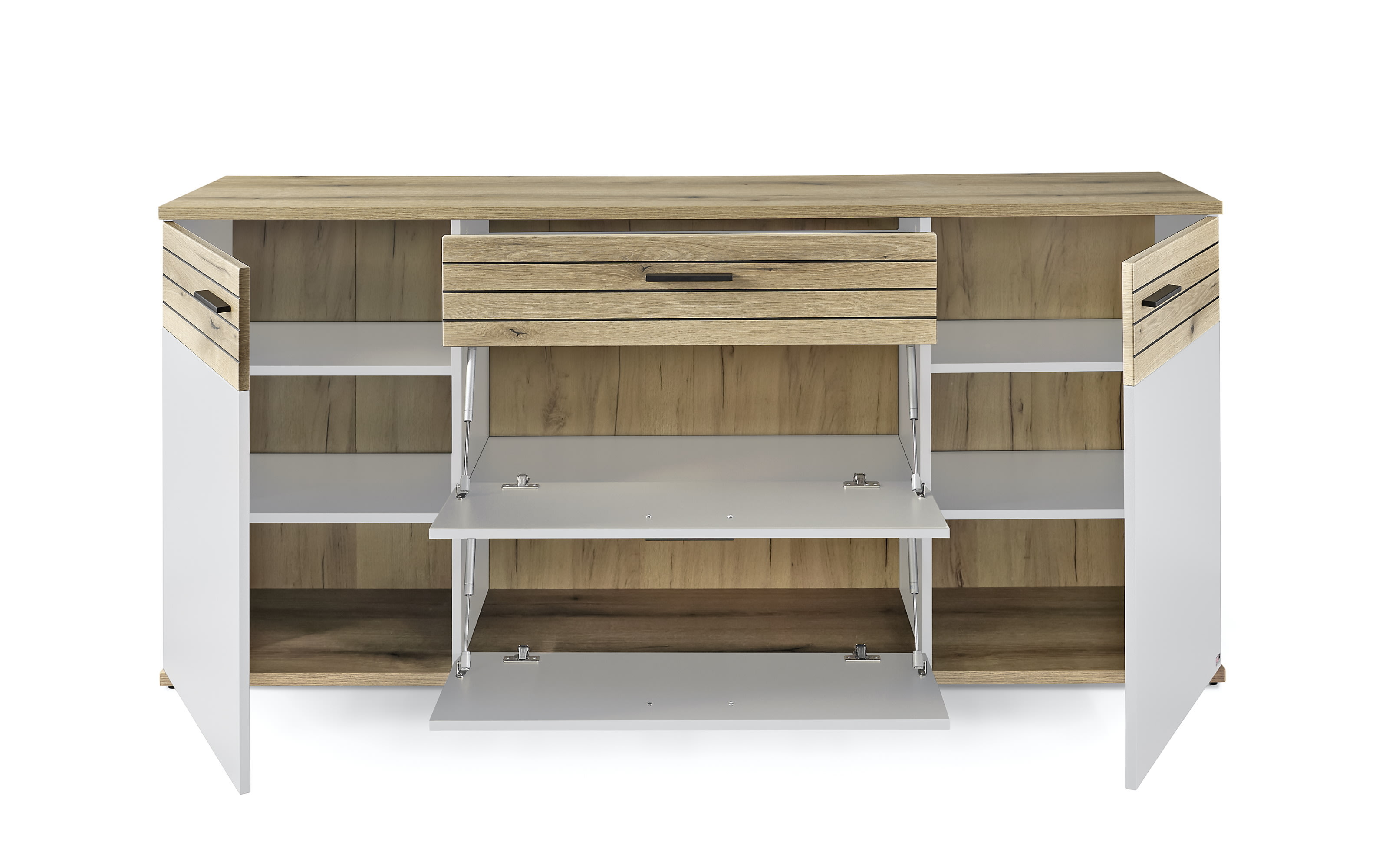 Sideboard QUINCY, grau/Eiche-Nachbildung