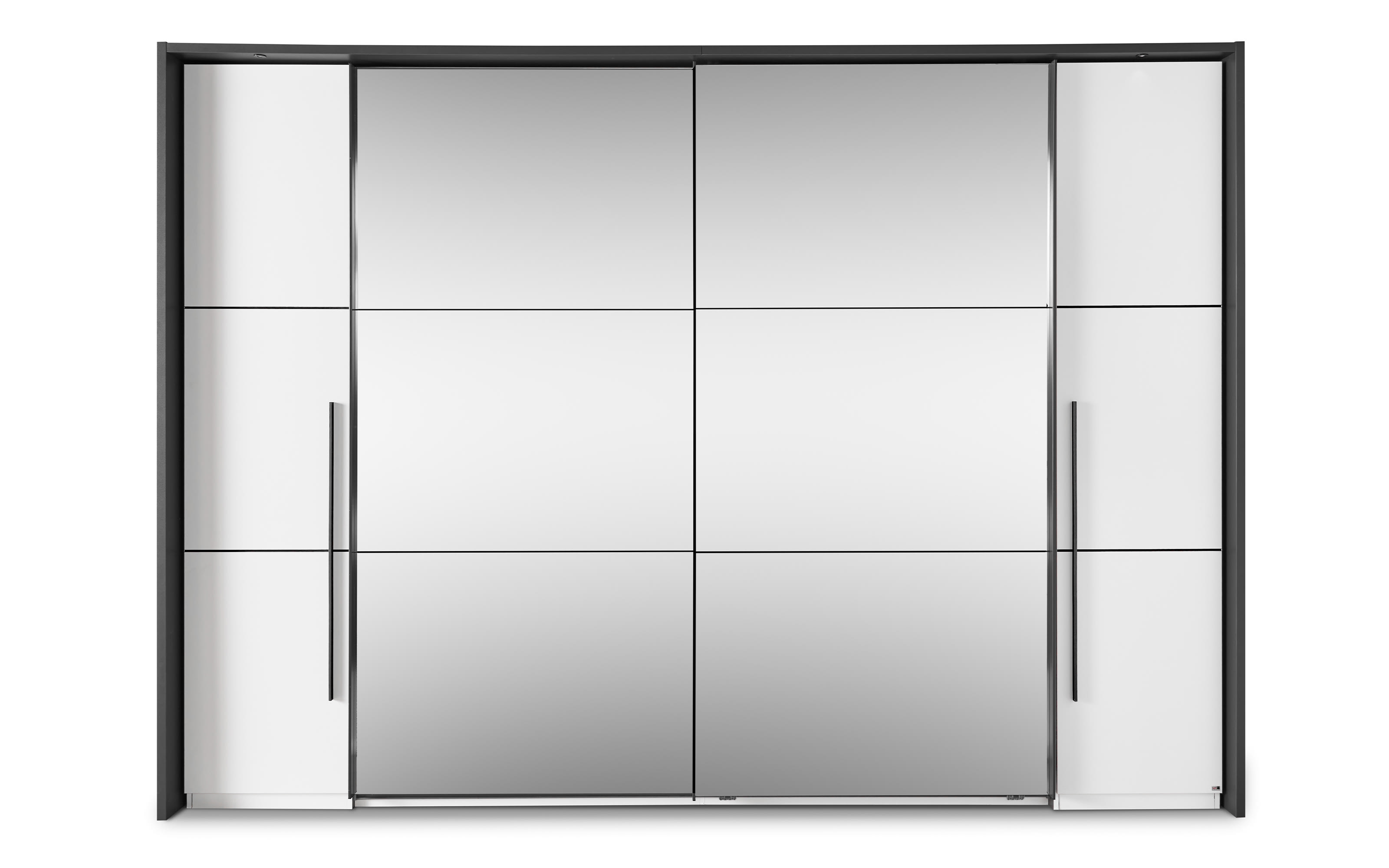 Schwebe-/Drehtürenschrank Denver, weiß, 312 x 226 cm