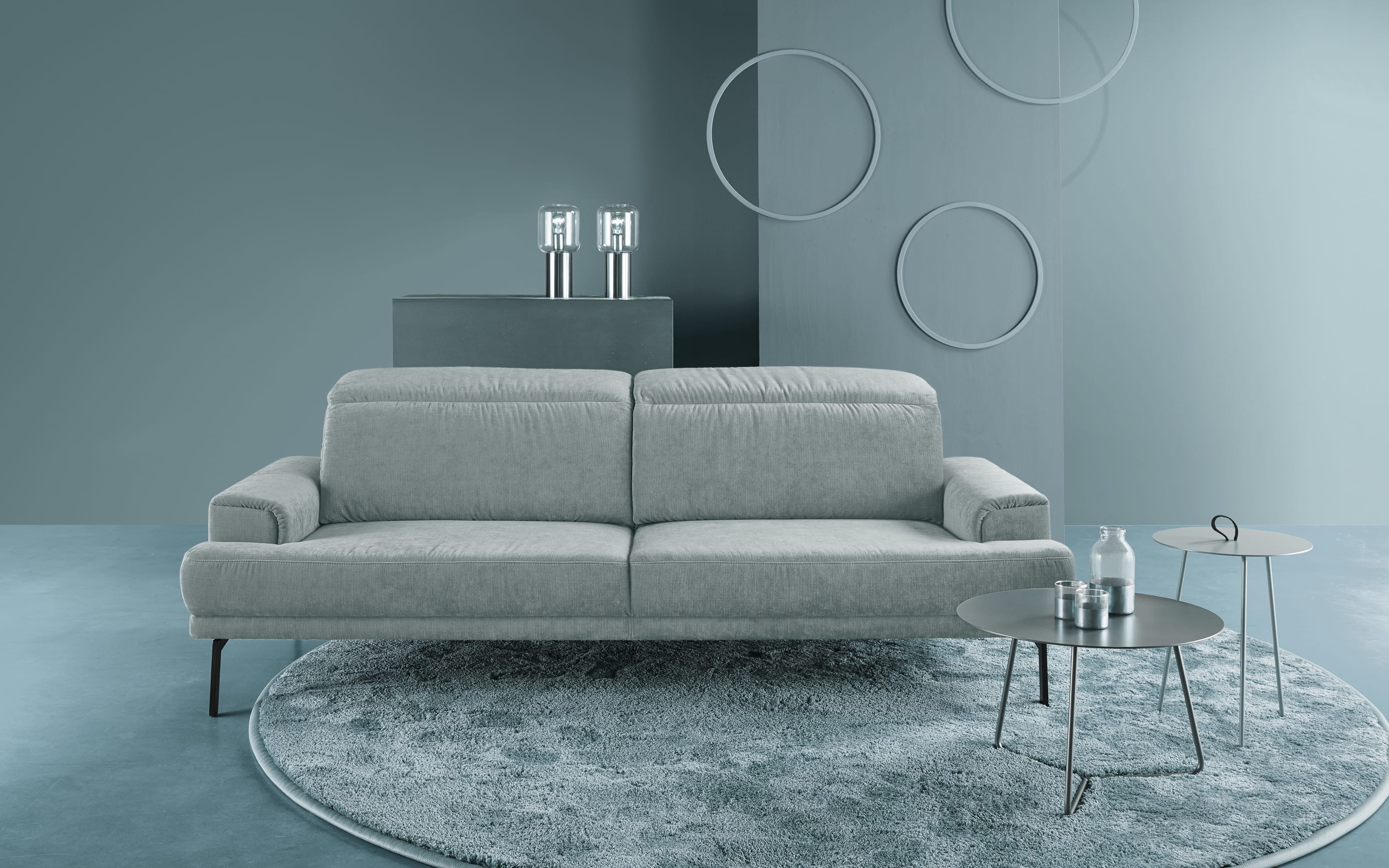 Sofa MR 4580, aqua, inkl. Funktionen