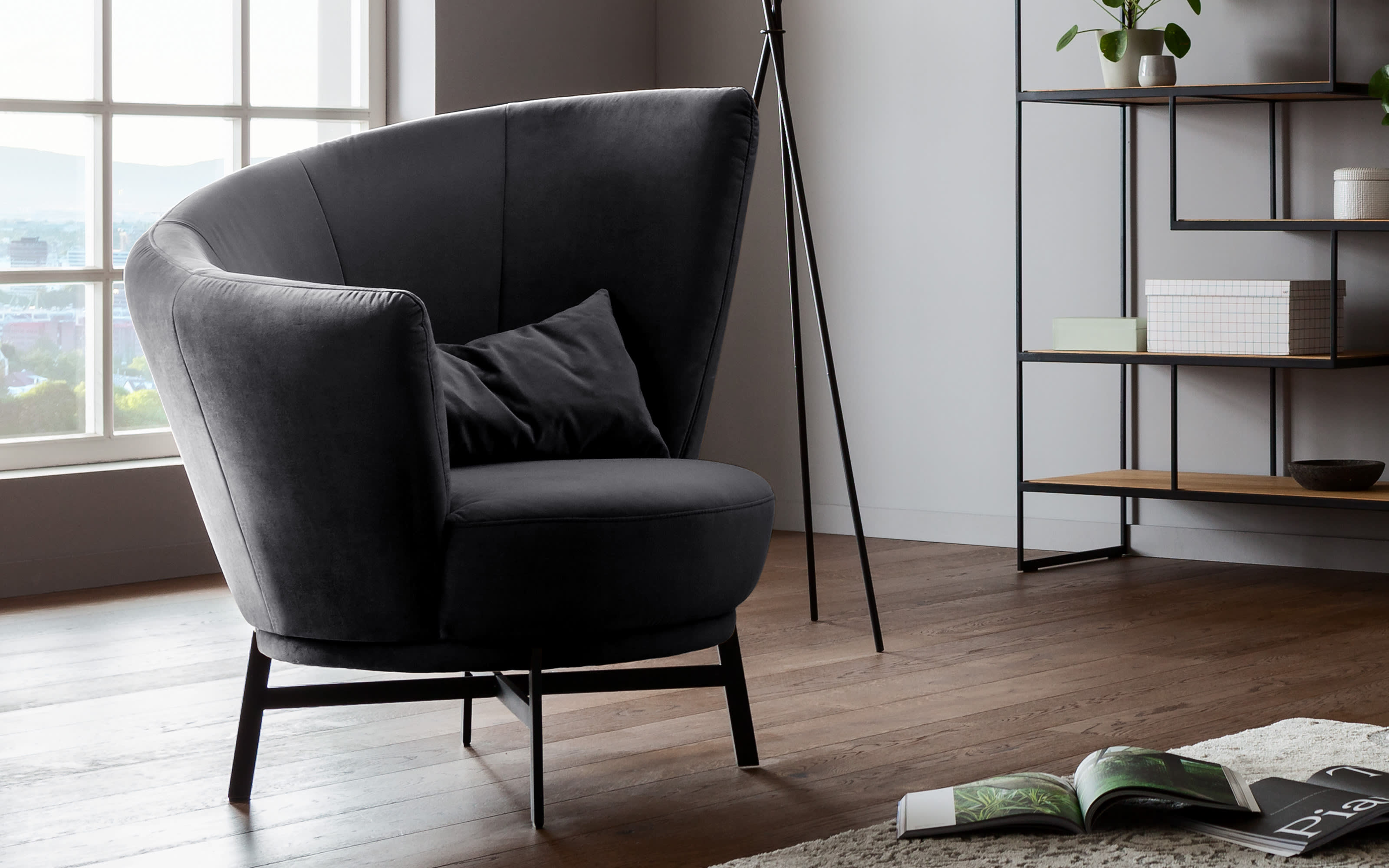 Sessel MR Kleo, schwarz, inkl. 360° Drehfunktion