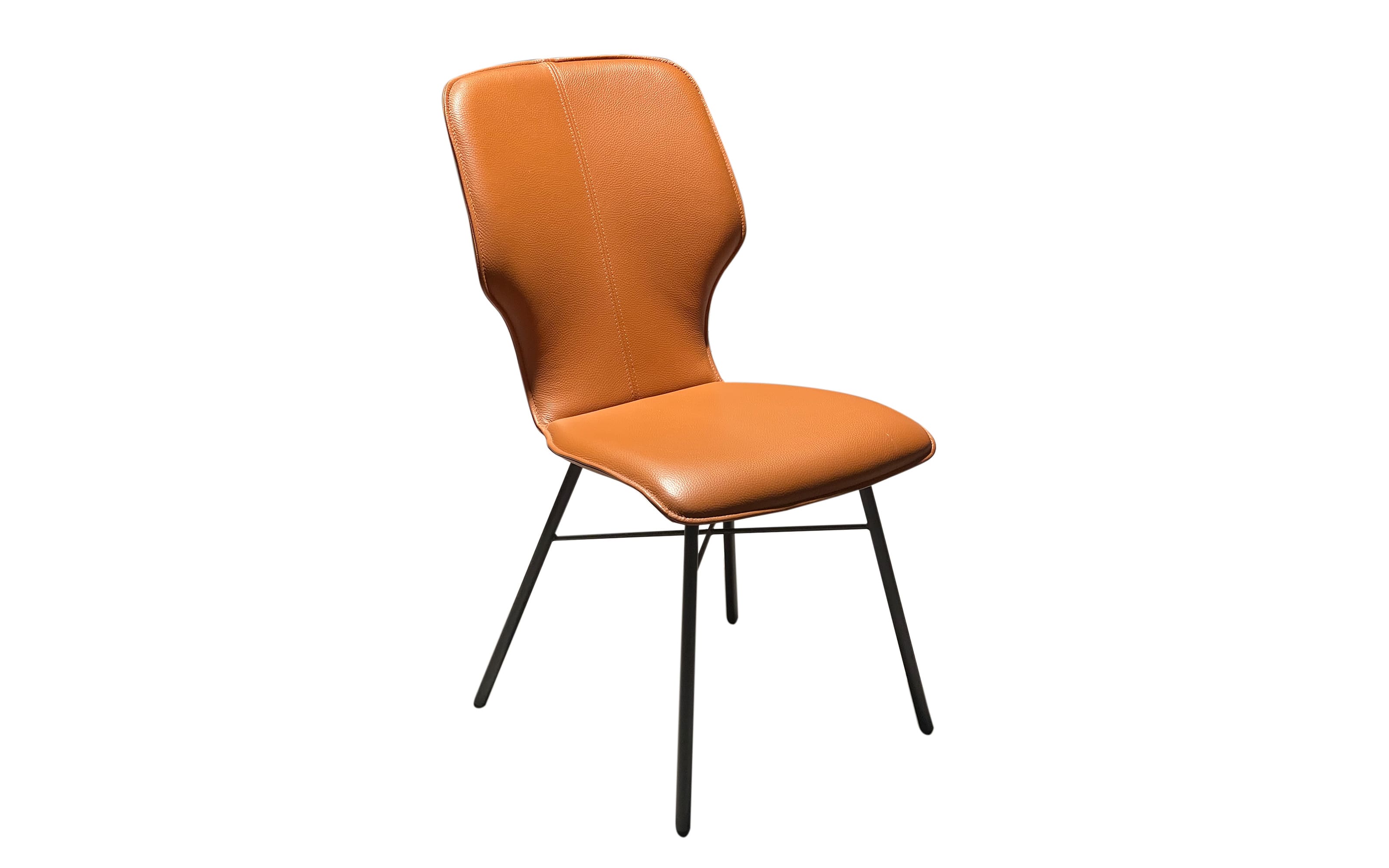 Stuhl Nevio, Leder, saddle brown