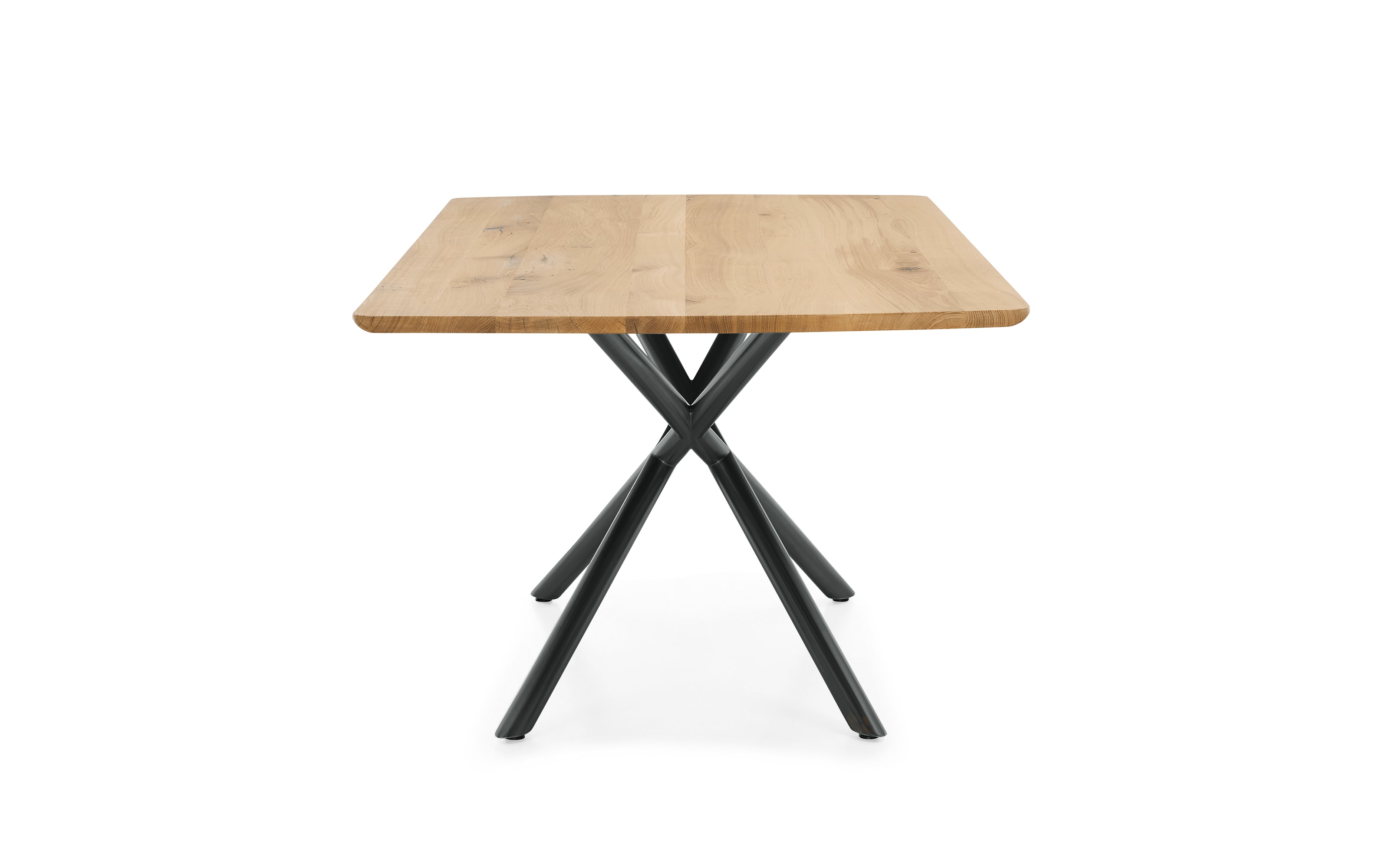 Esstisch Helmond, massive Wildeiche/schwarz