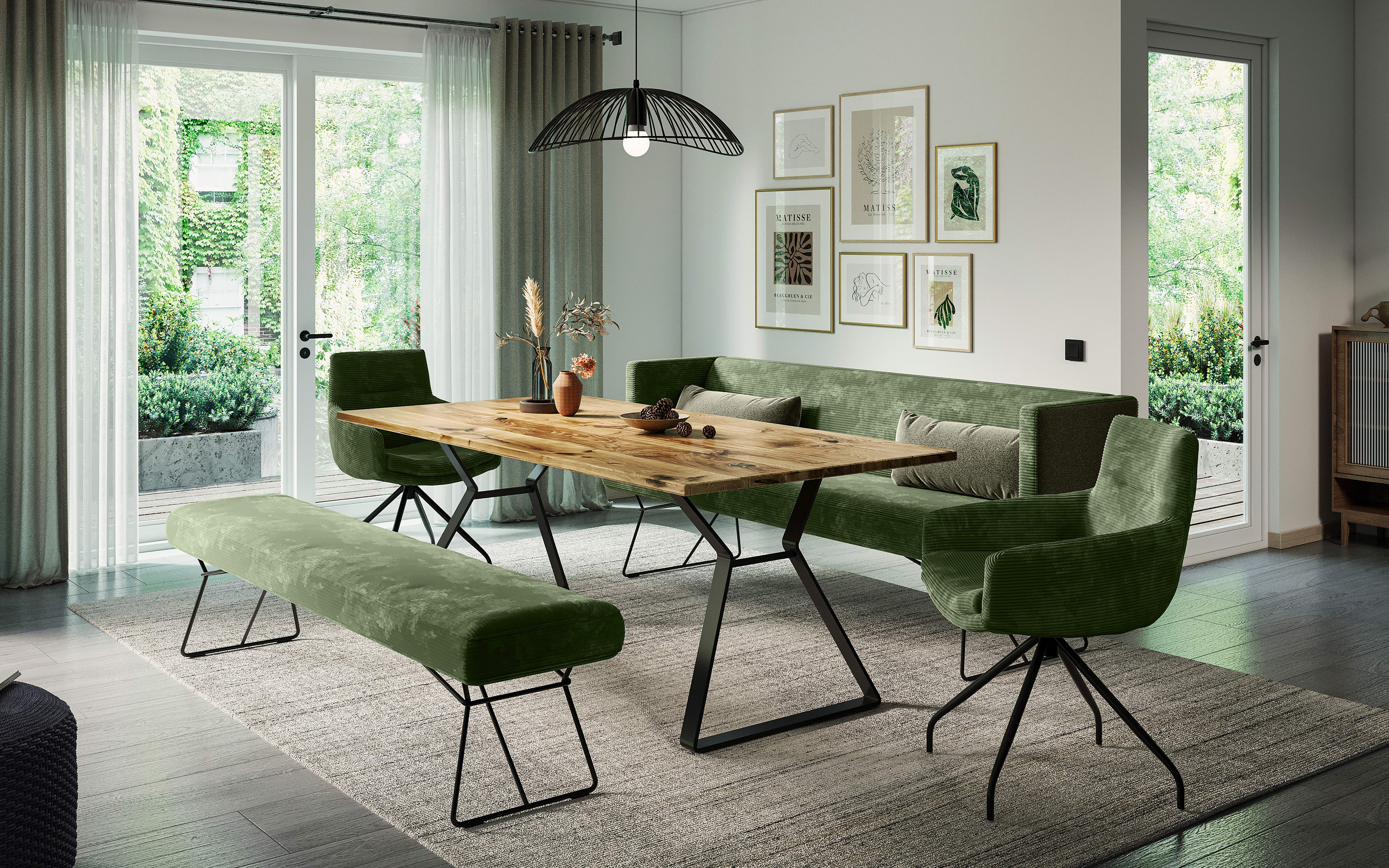 Esstisch T4010, Barock Eiche massiv