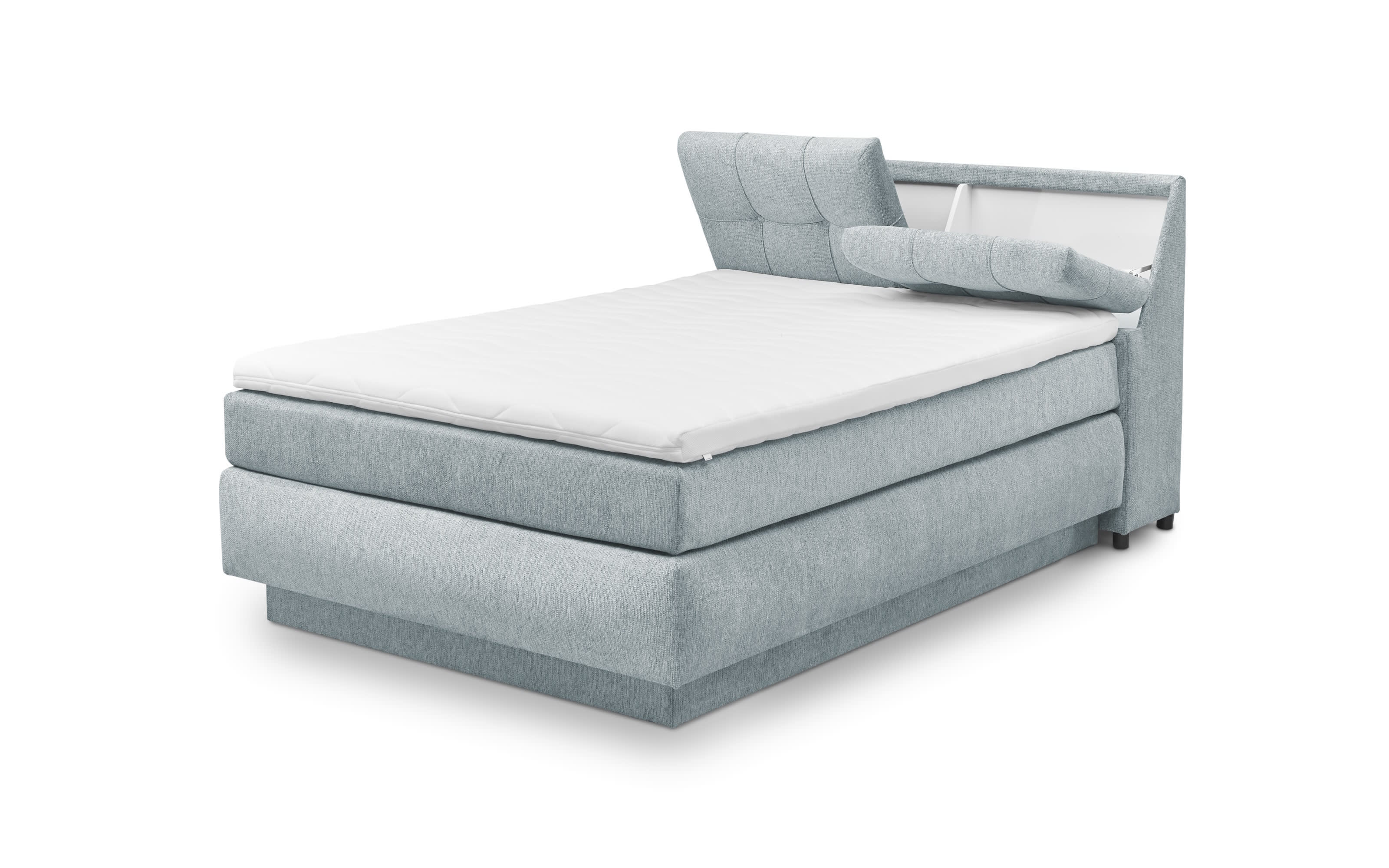 Boxspringbett Fairfield, hellblau, 140 x 200 cm