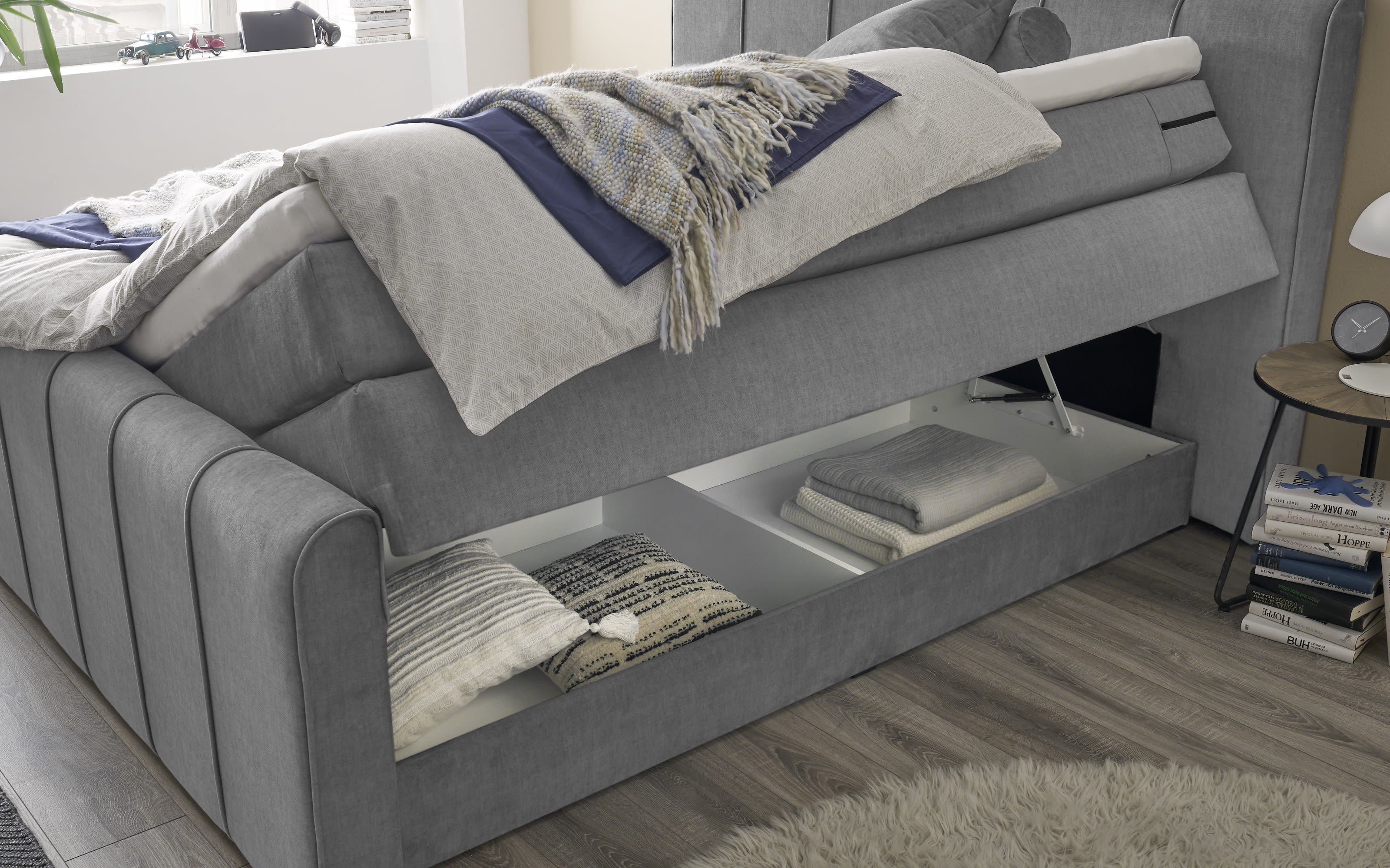 Boxspringbett Fairfield, grau, 180 x 200 cm