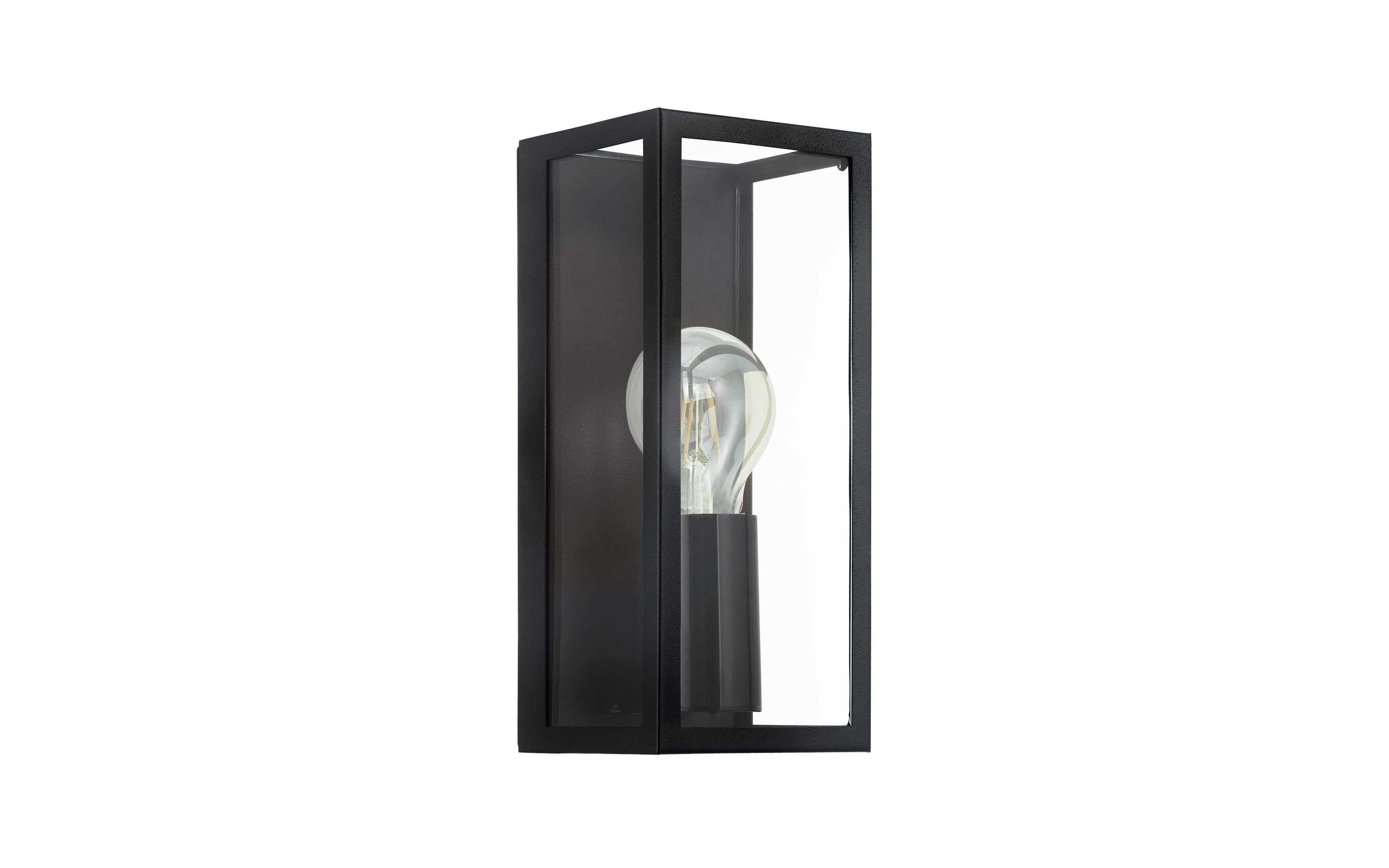 Wandleuchte Amezola, klar/schwarz, IP44, 26 cm