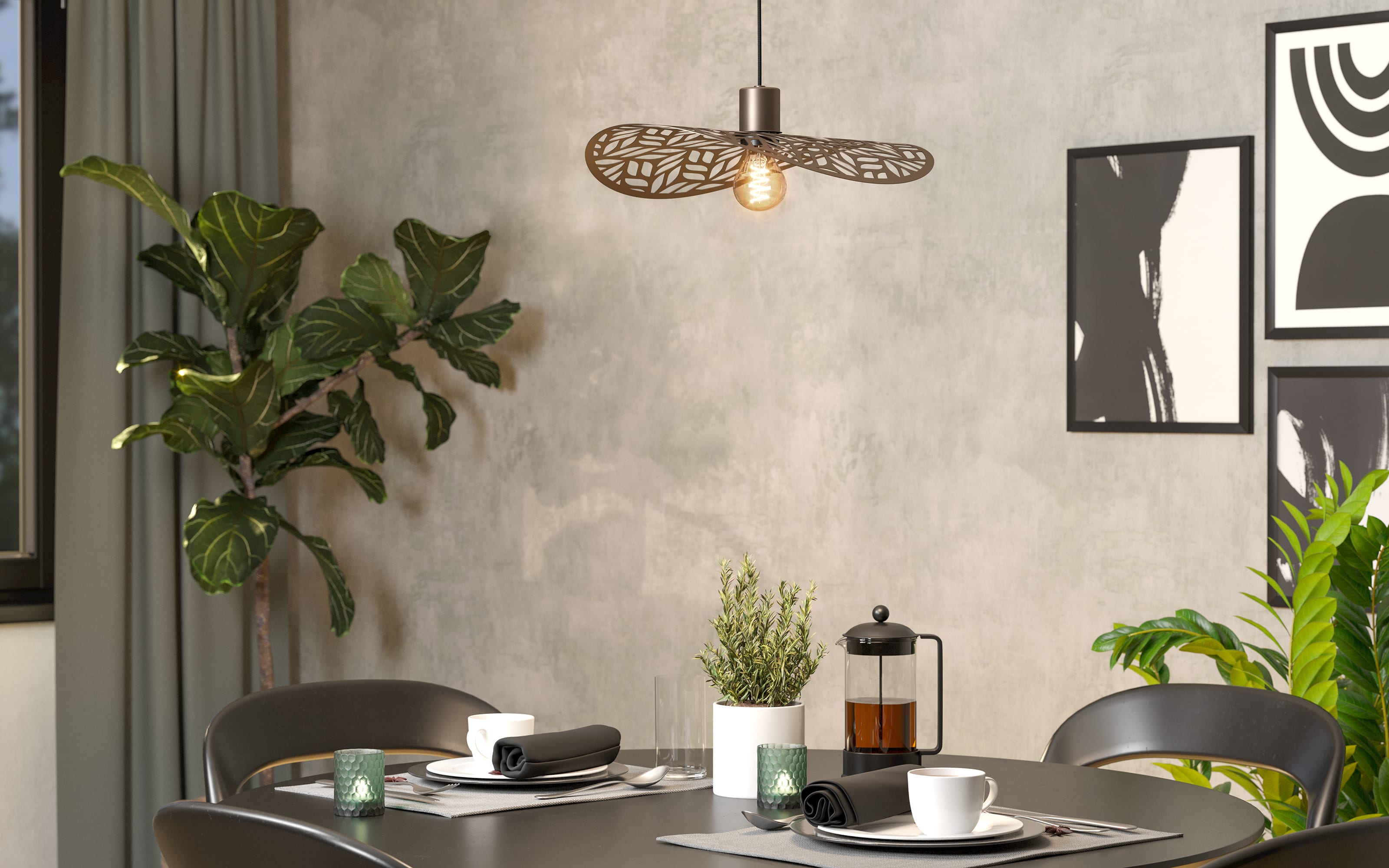 Pendelleuchte Swaby, bronze, 40 cm