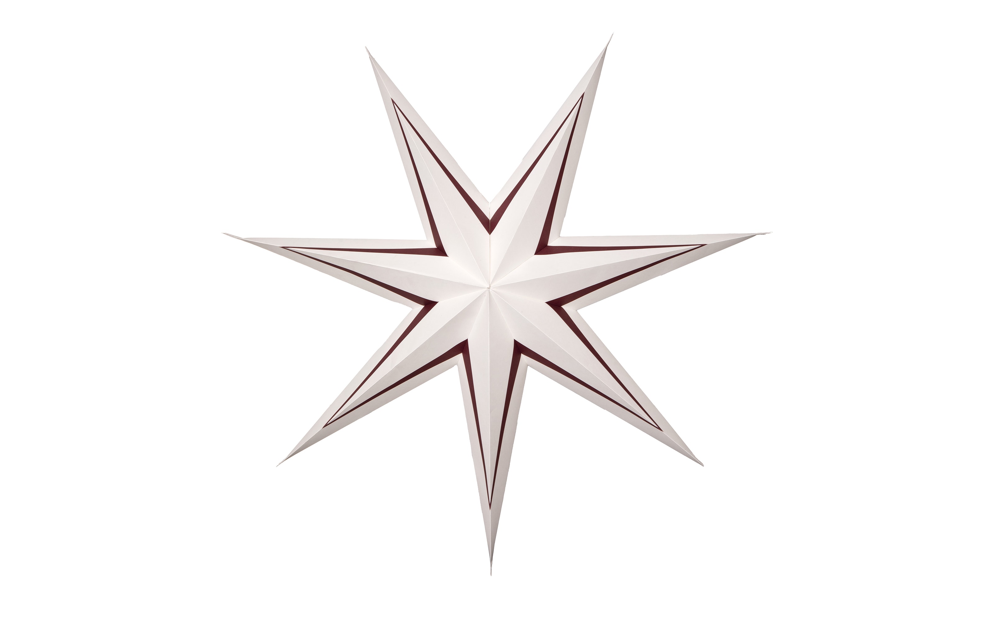 Papier Stern Stripe, dunkelrot/weiß, 70 cm