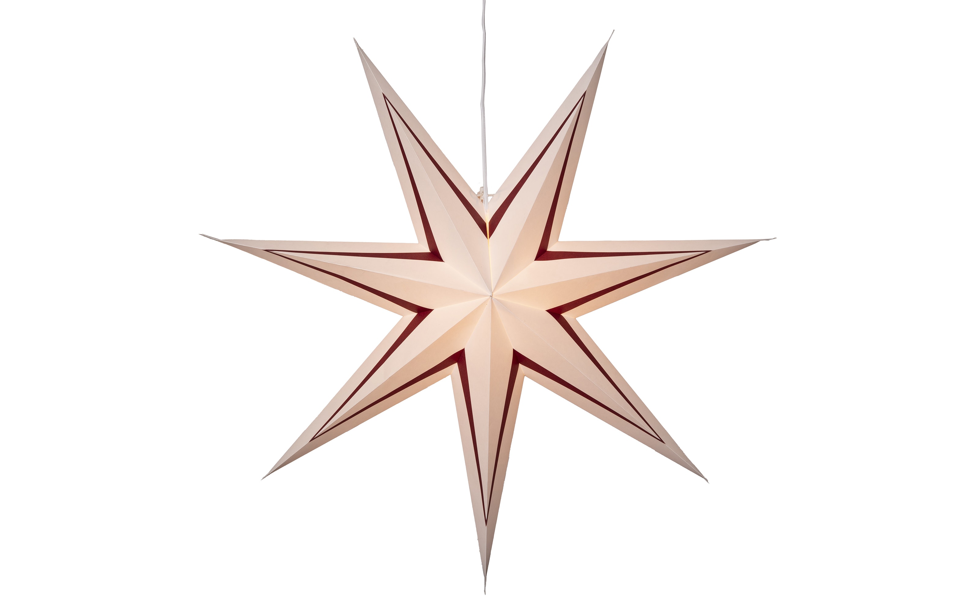 Papier Stern Stripe, dunkelrot/weiß, 70 cm