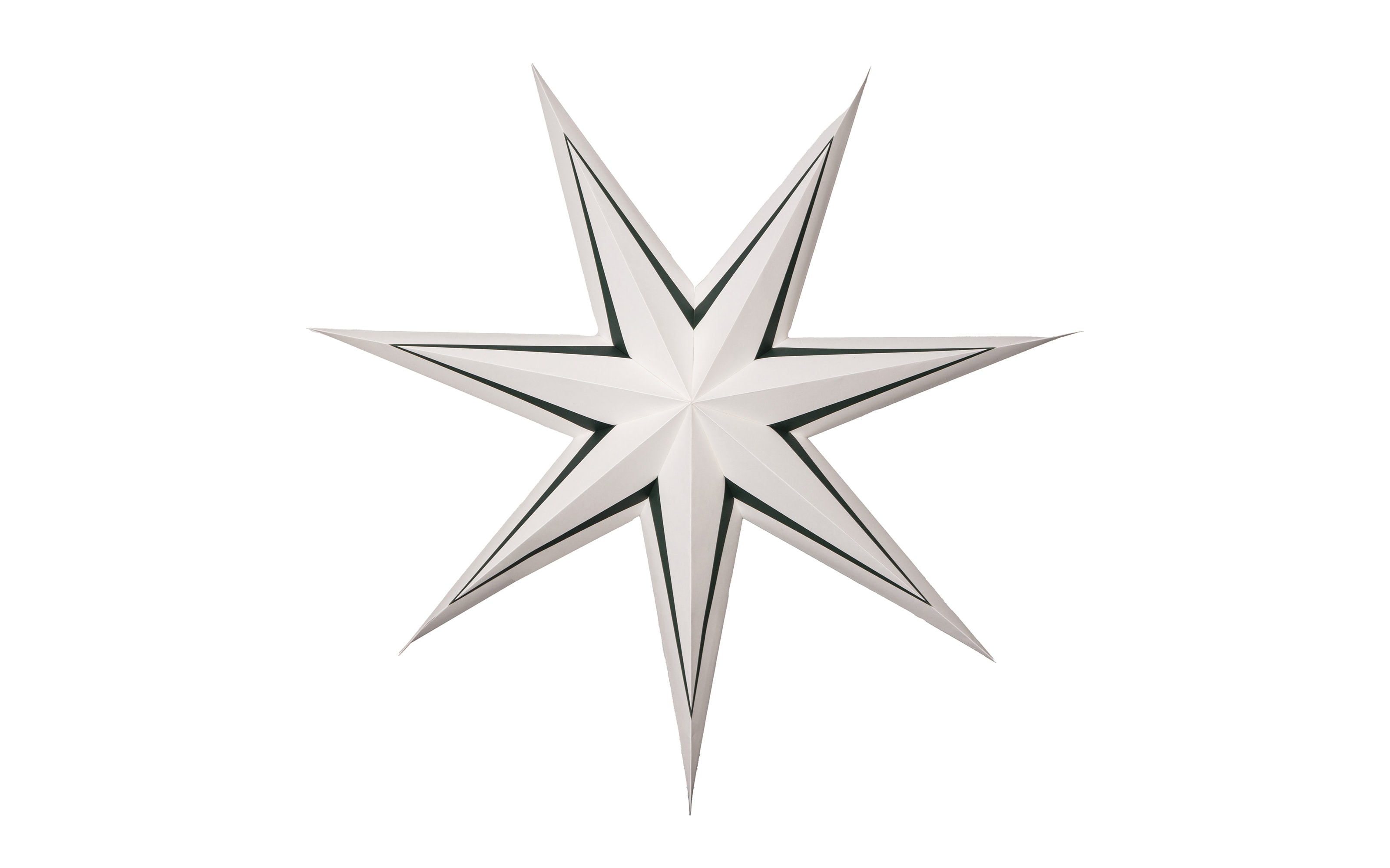 Papier Stern Stripe, dunkelgrün/weiß, 70 cm