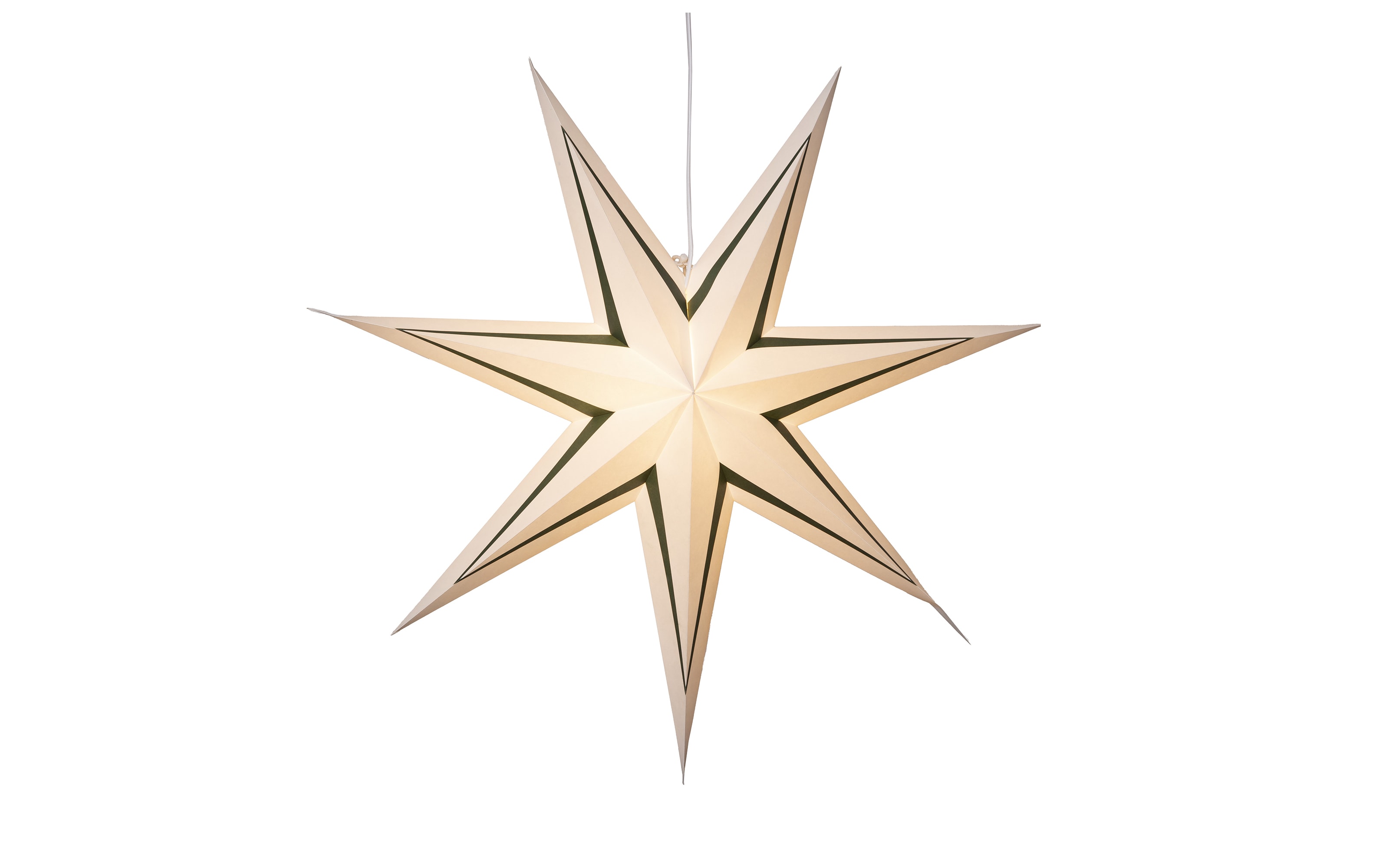 Papier Stern Stripe, dunkelgrün/weiß, 70 cm