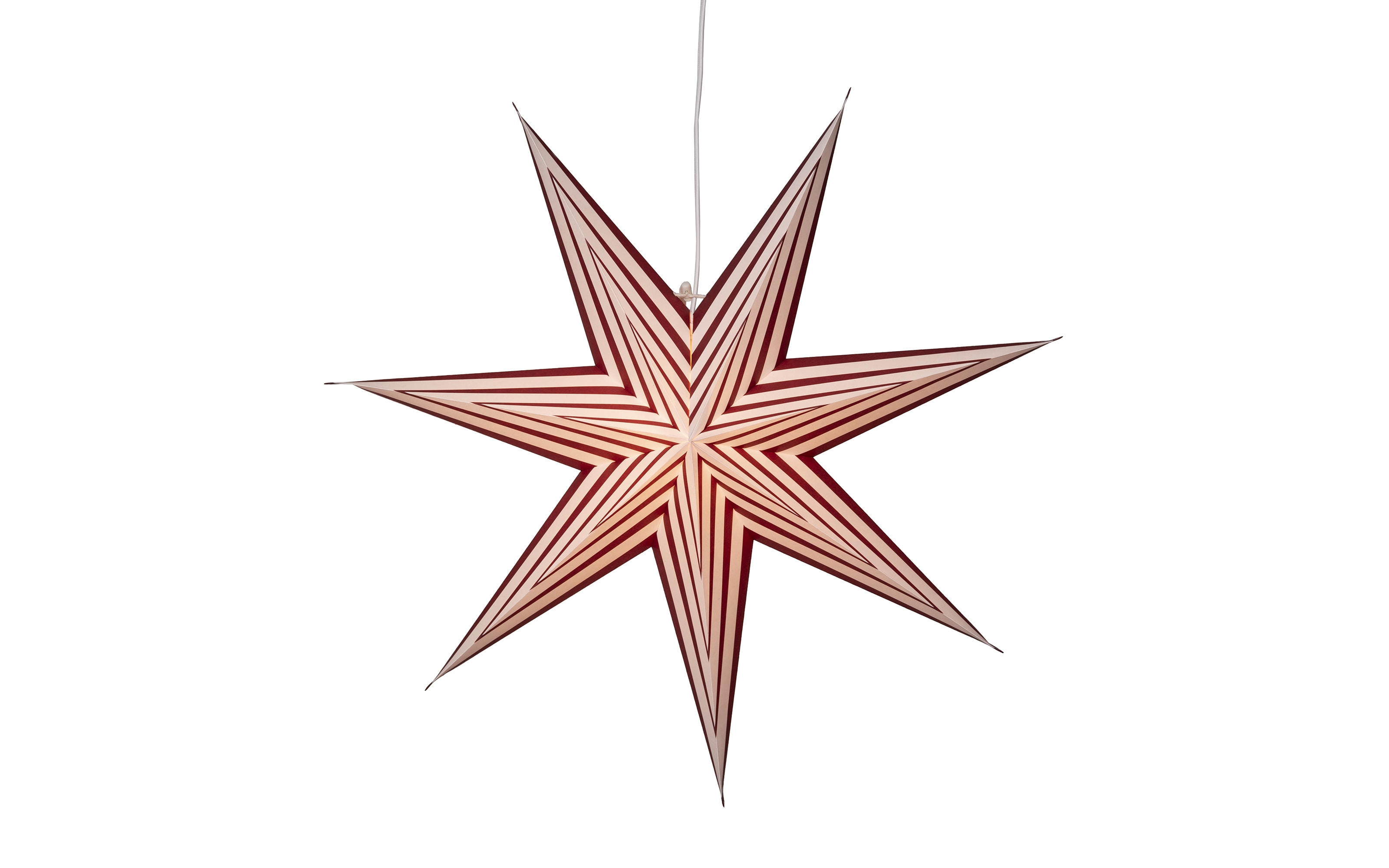 Papier Stern Stripe, dunkelrot/weiß, 60 cm