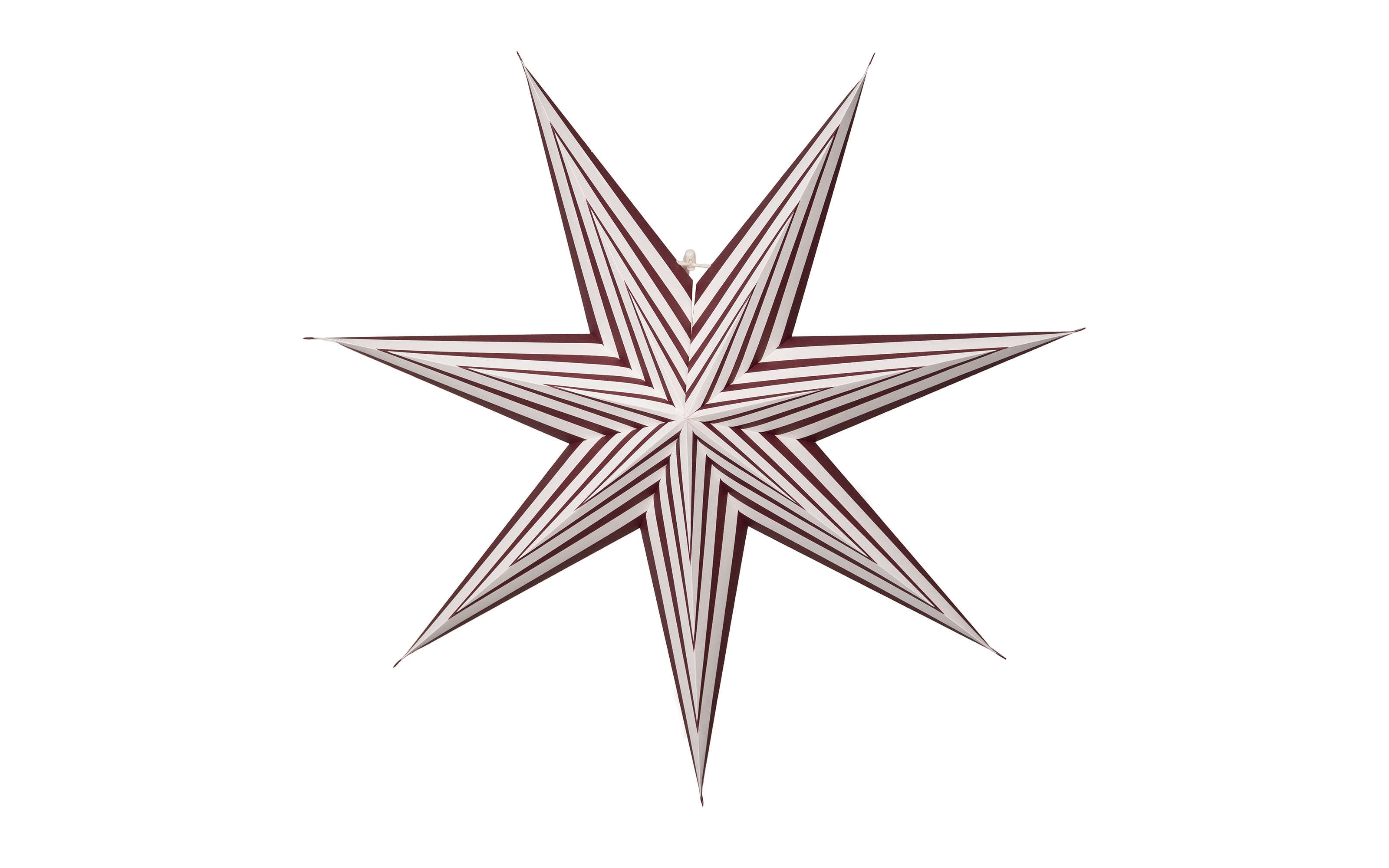 Papier Stern Stripe, dunkelrot/weiß, 60 cm