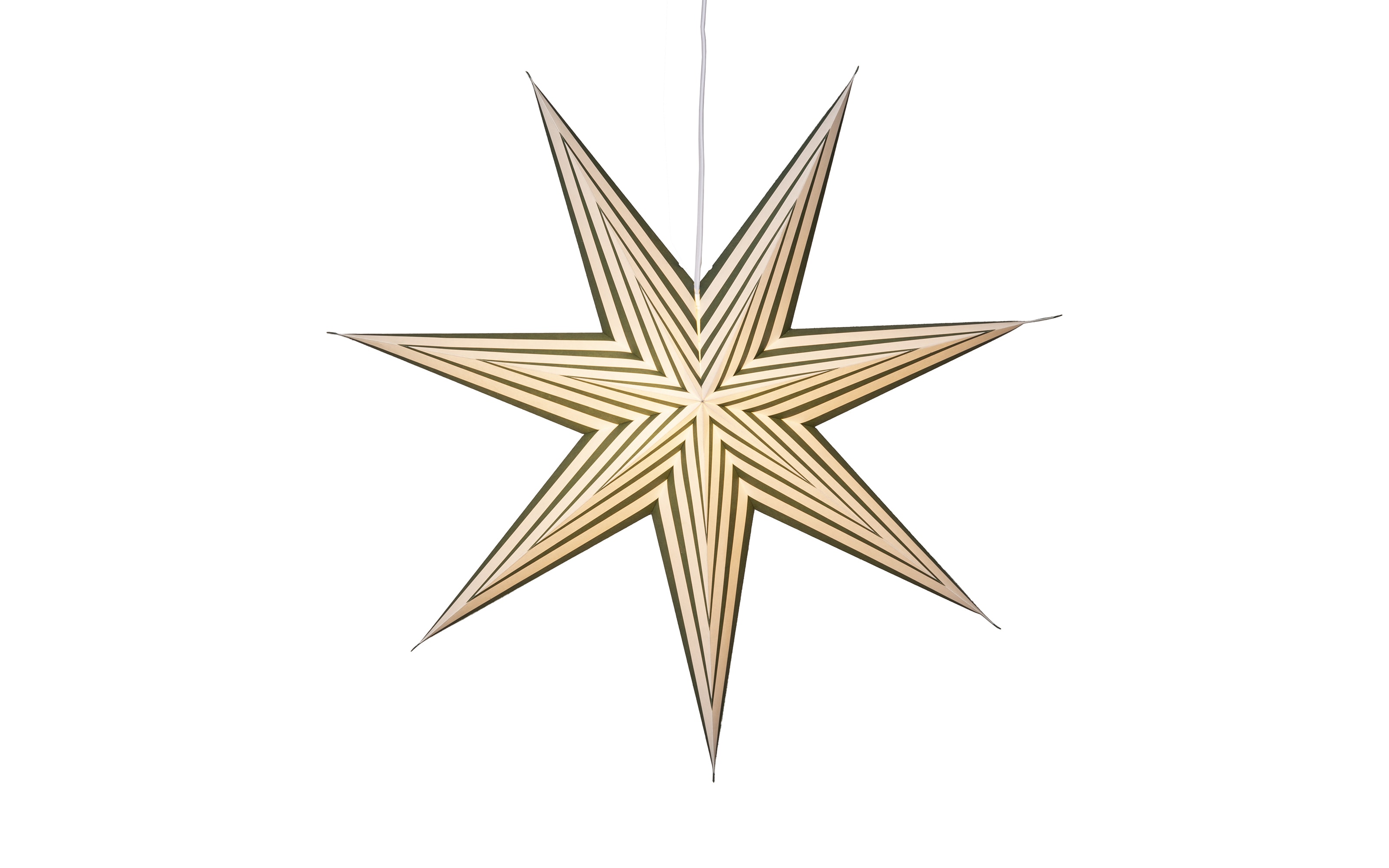 Papier Stern Stripe, dunkelgrün/weiß, 70 cm