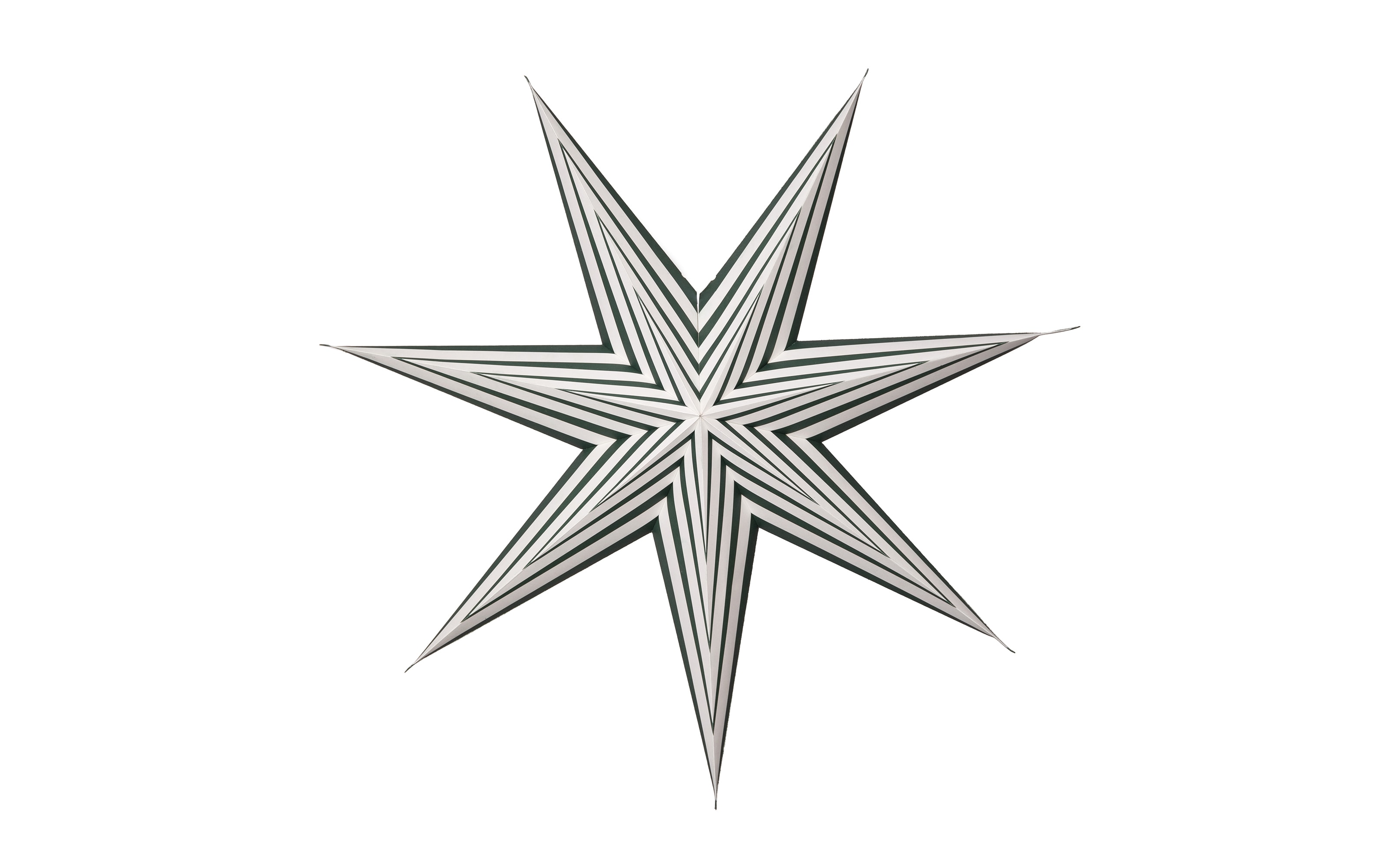 Papier Stern Stripe, dunkelgrün/weiß, 70 cm