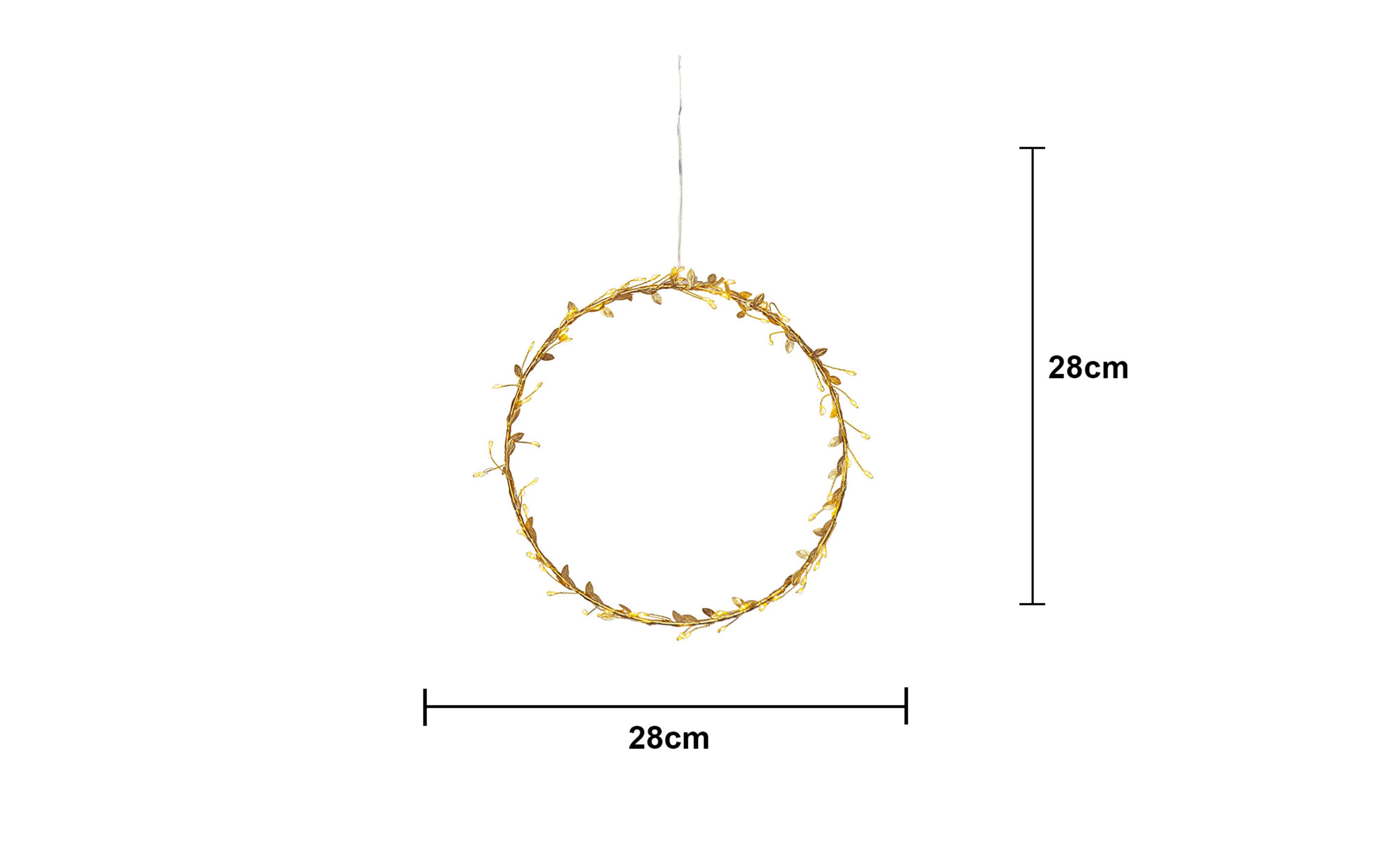 Kranz mit Beleuchtung Holiday, goldfarbig, 28 cm