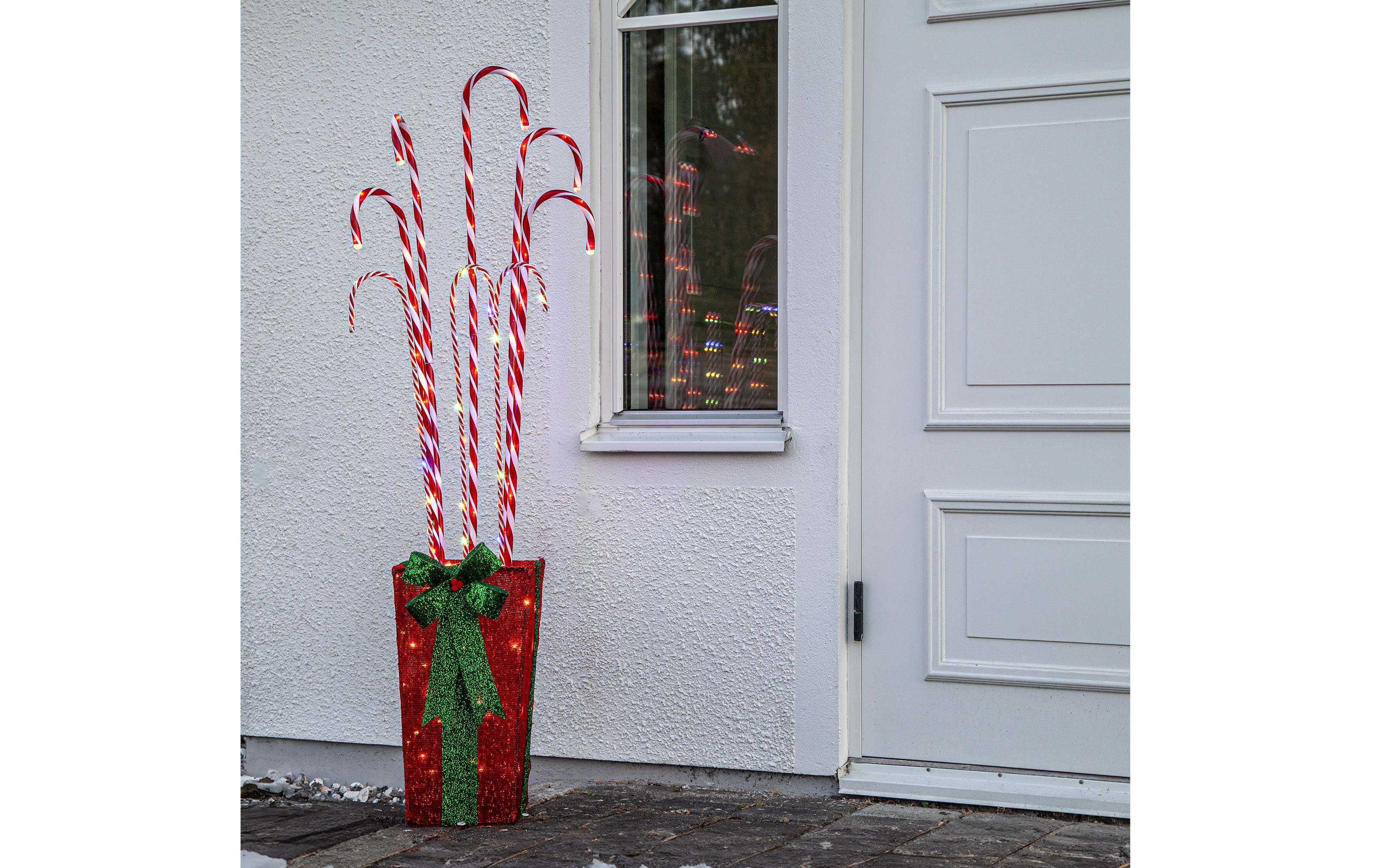 Stehleuchte Candycane in Box, rot/weiß