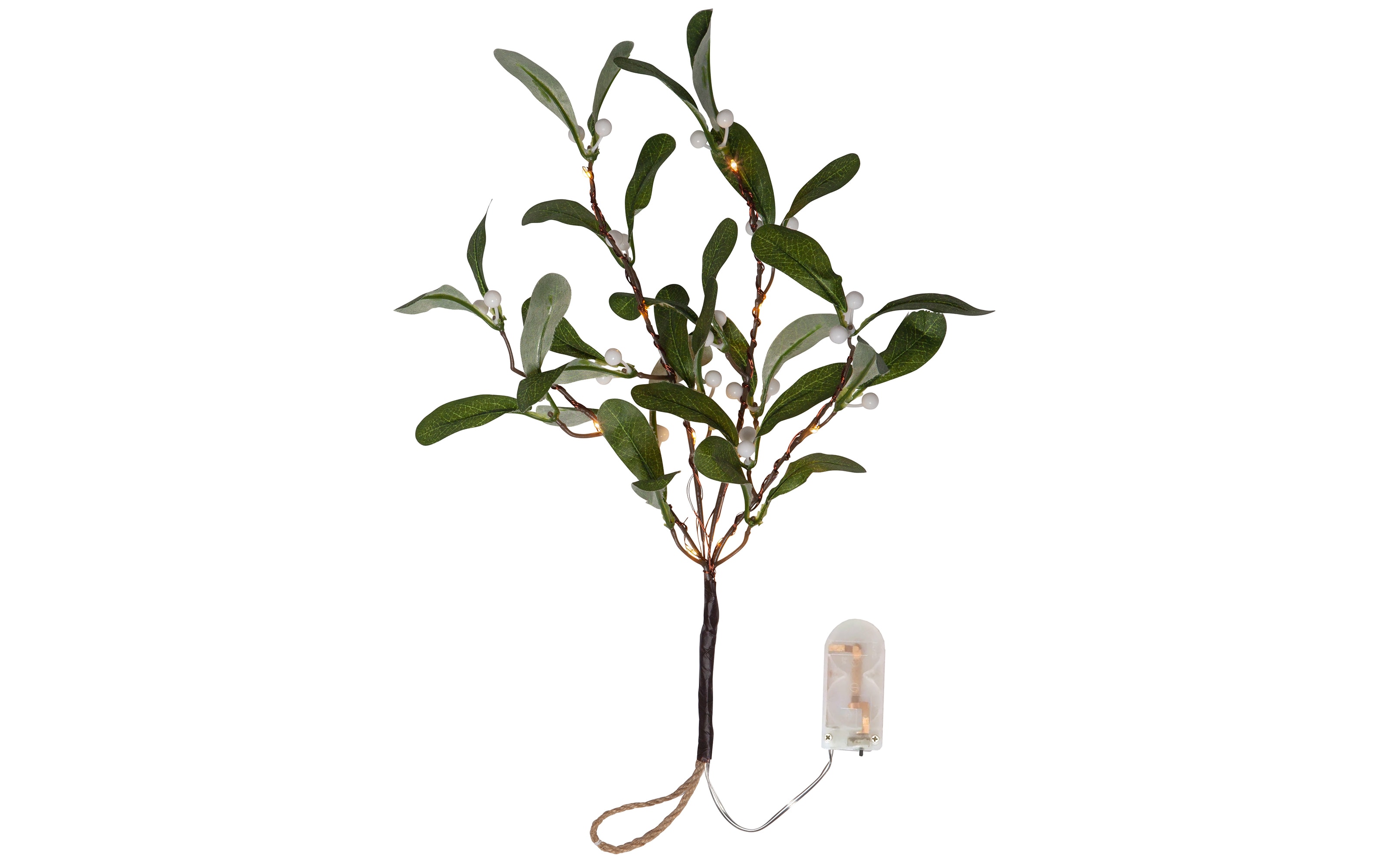 Mistelzweig mit Beleuchtung, hellgrün, 35 cm