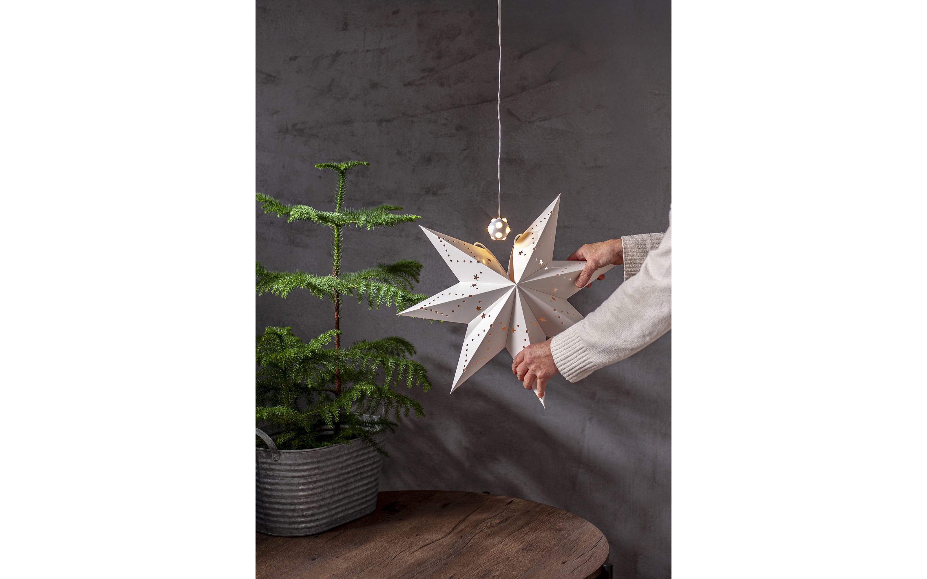 Lichterkette für Papiersterne Lighty, transparent, 150 cm