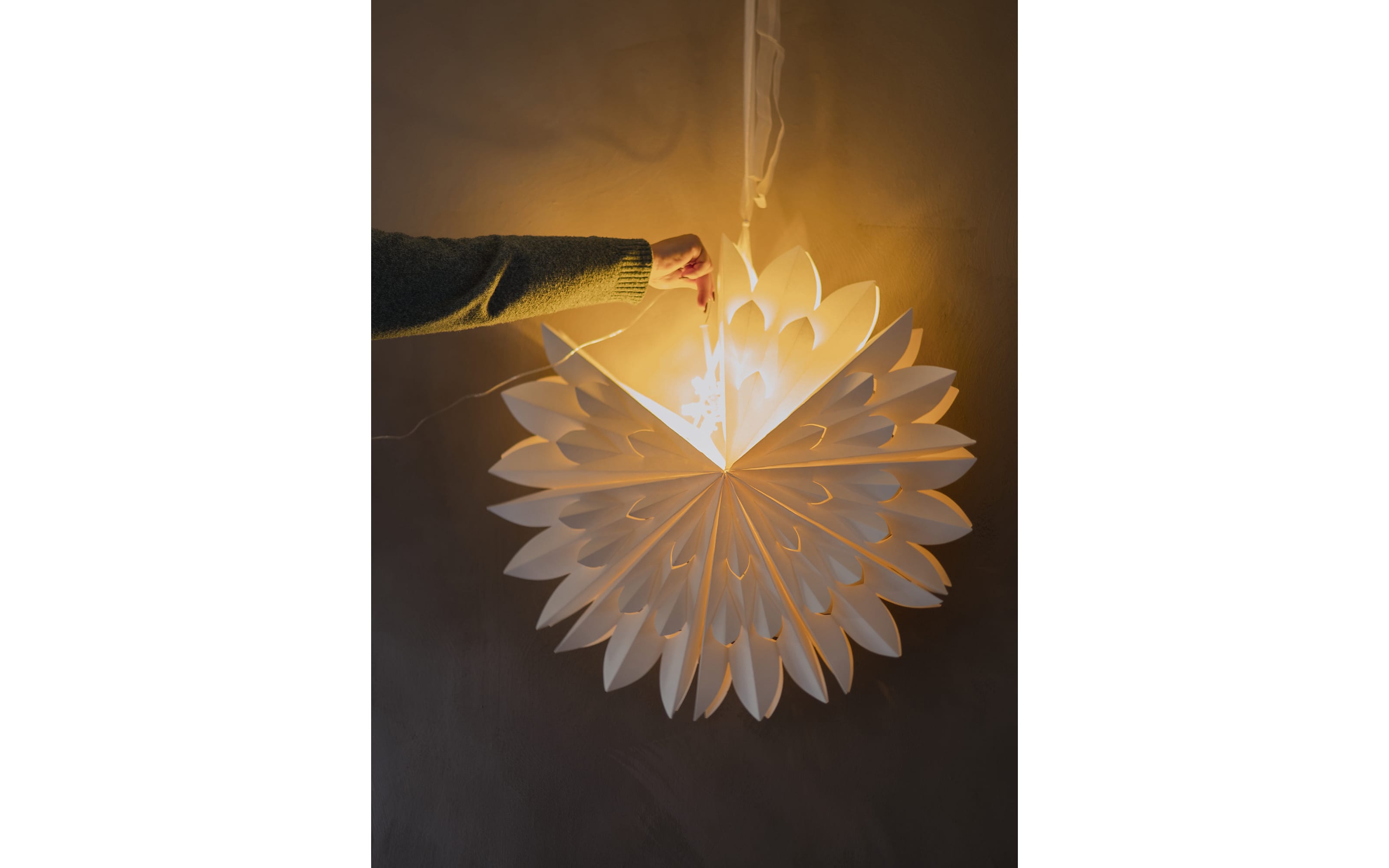 Lichterkette für Papiersterne Lighty, transparent, 150 cm