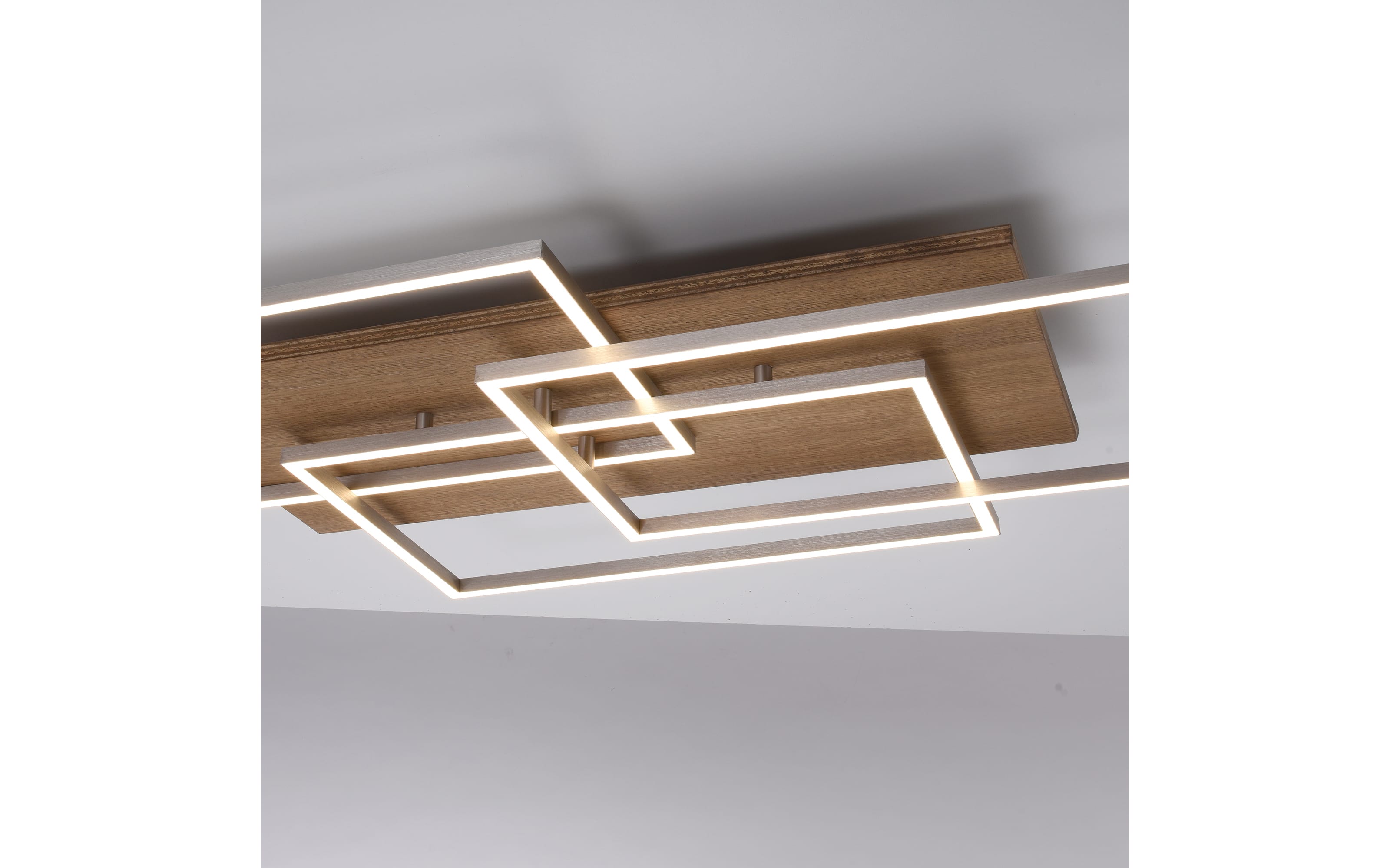 LED-Deckenleuchte Palma CCT mit Holzdekor, 82 x 50 cm