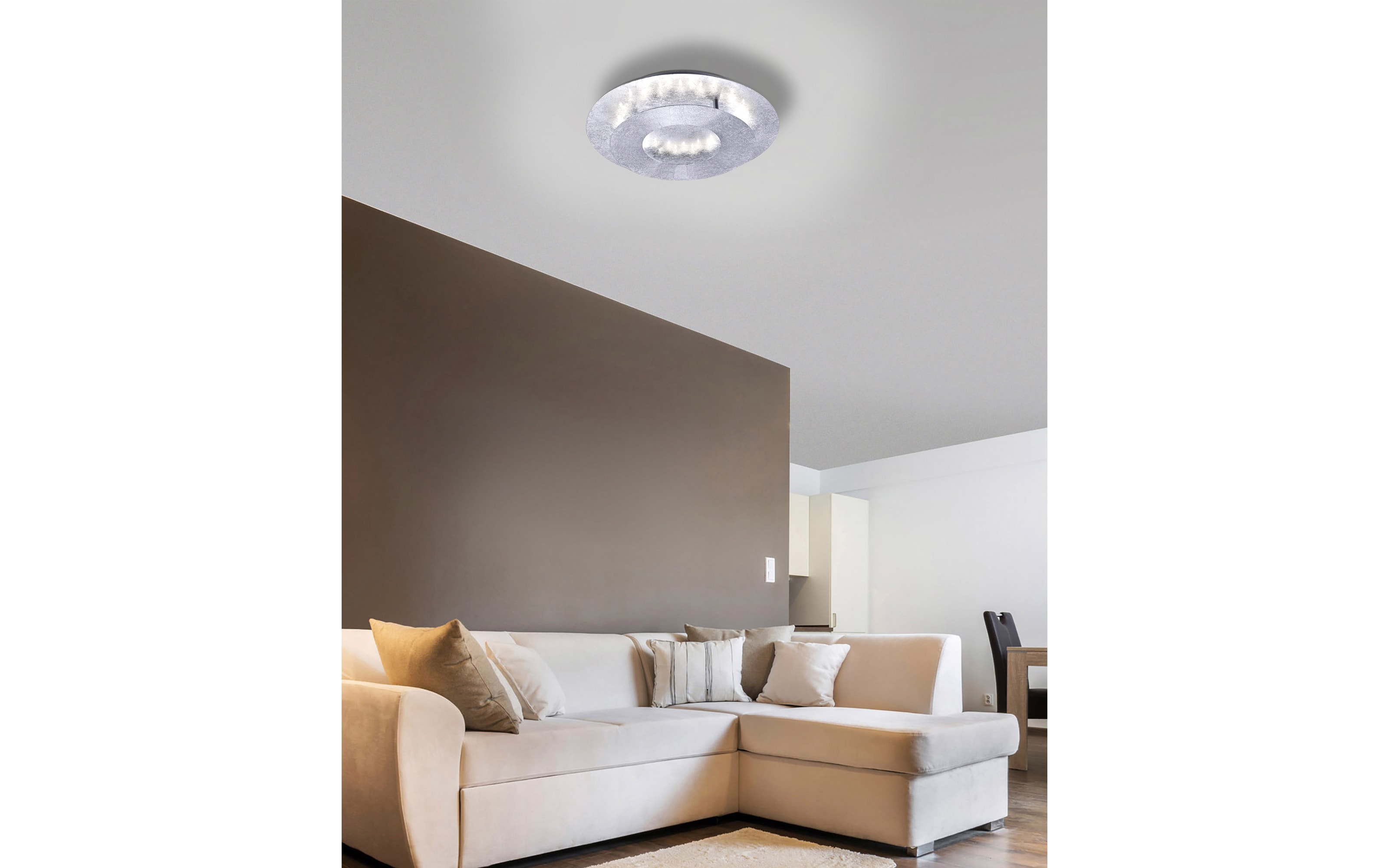 LED-Decken/-Wandleuchte Nevis, Blattsilber-Nachbildung, 32 cm