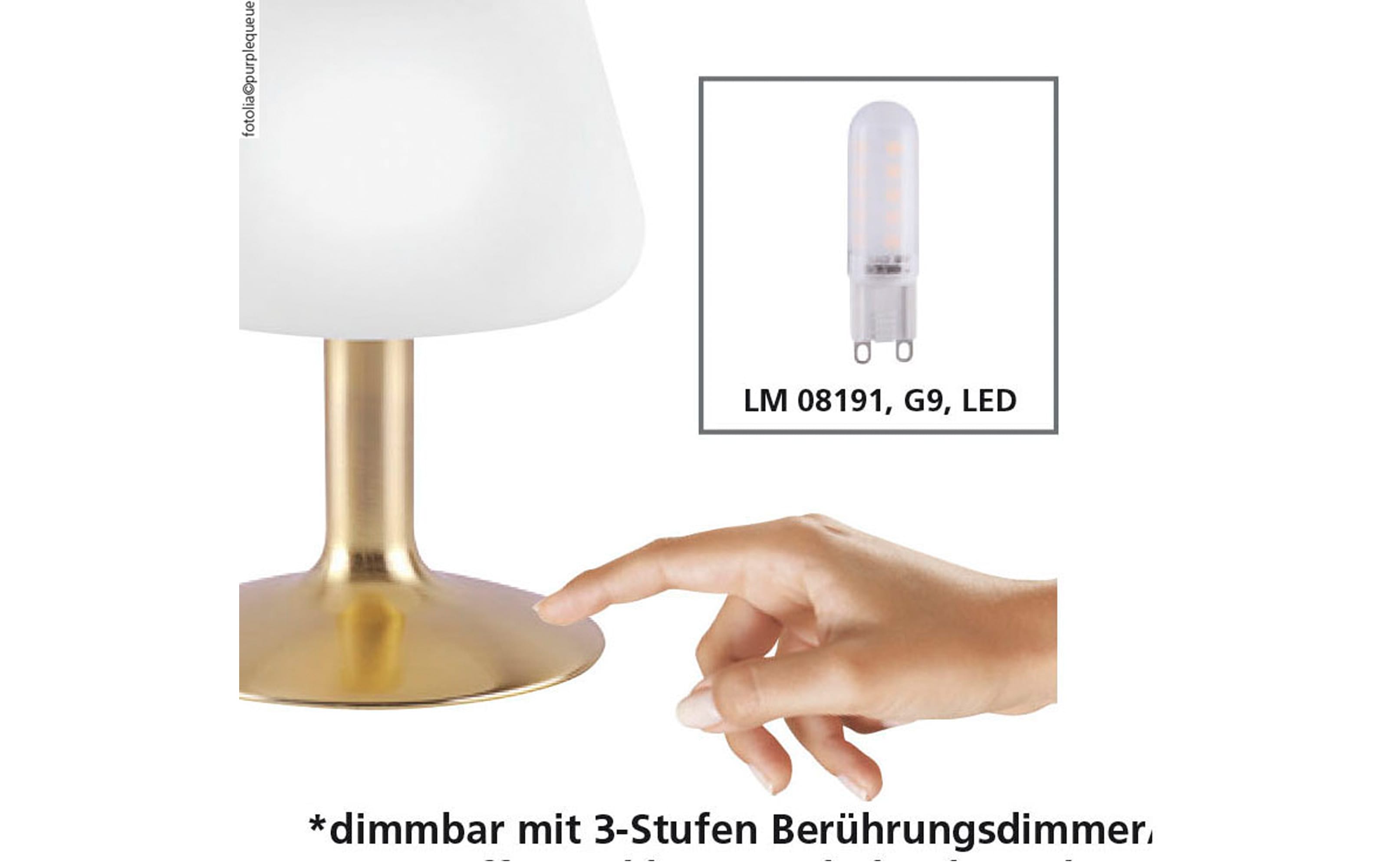 LED-Tischleuchte Till, stahlfarbig, 20 cm