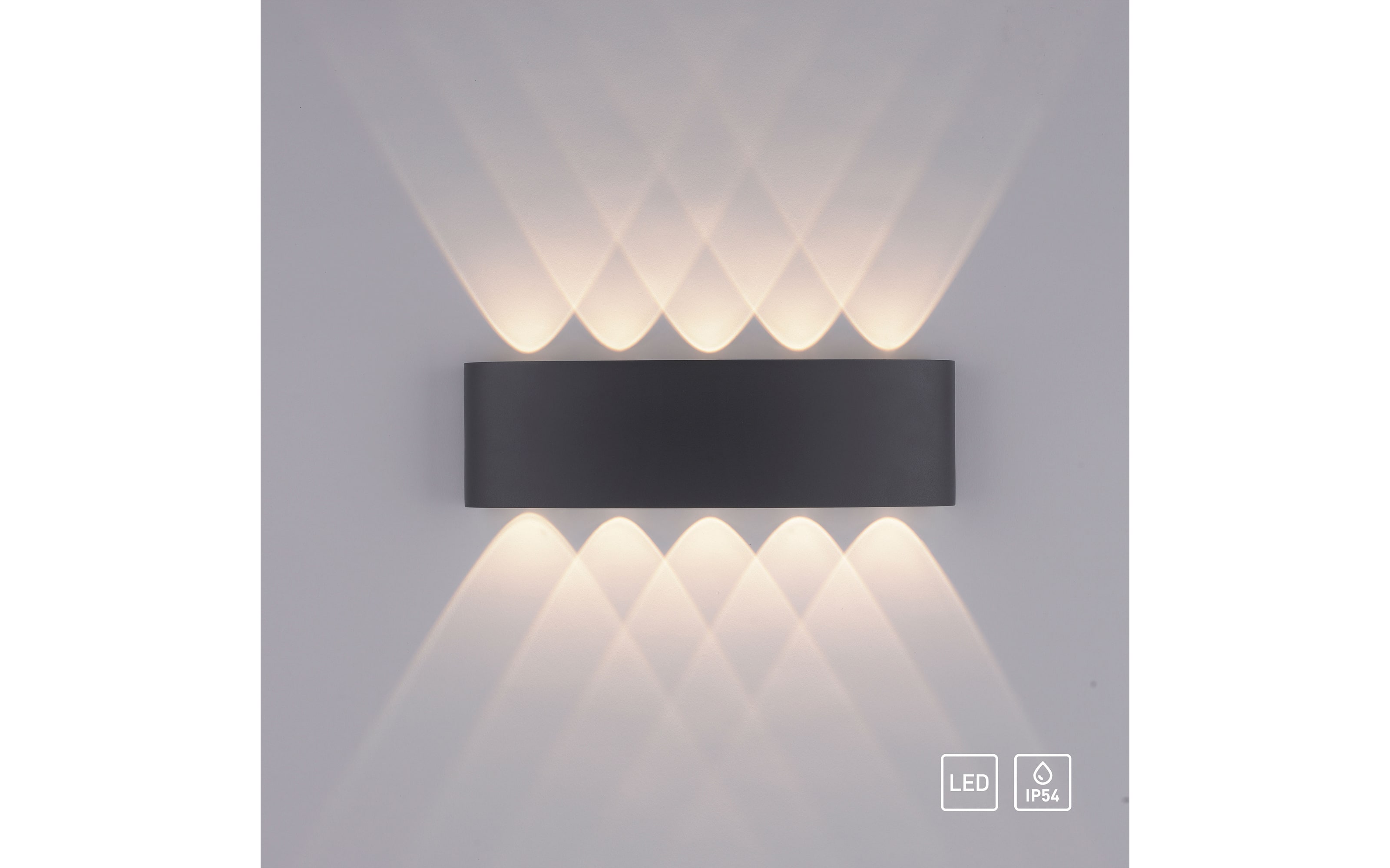 LED-Wandleuchte Carlo, anthrazit, 10-flammig, 27 cm